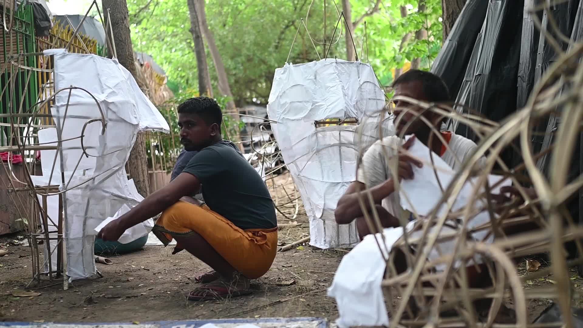 Preparations of  Dussehra festival in New Delhi, India