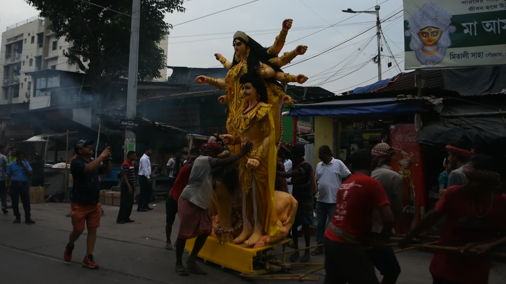 Durga puja preparation in Kolkata