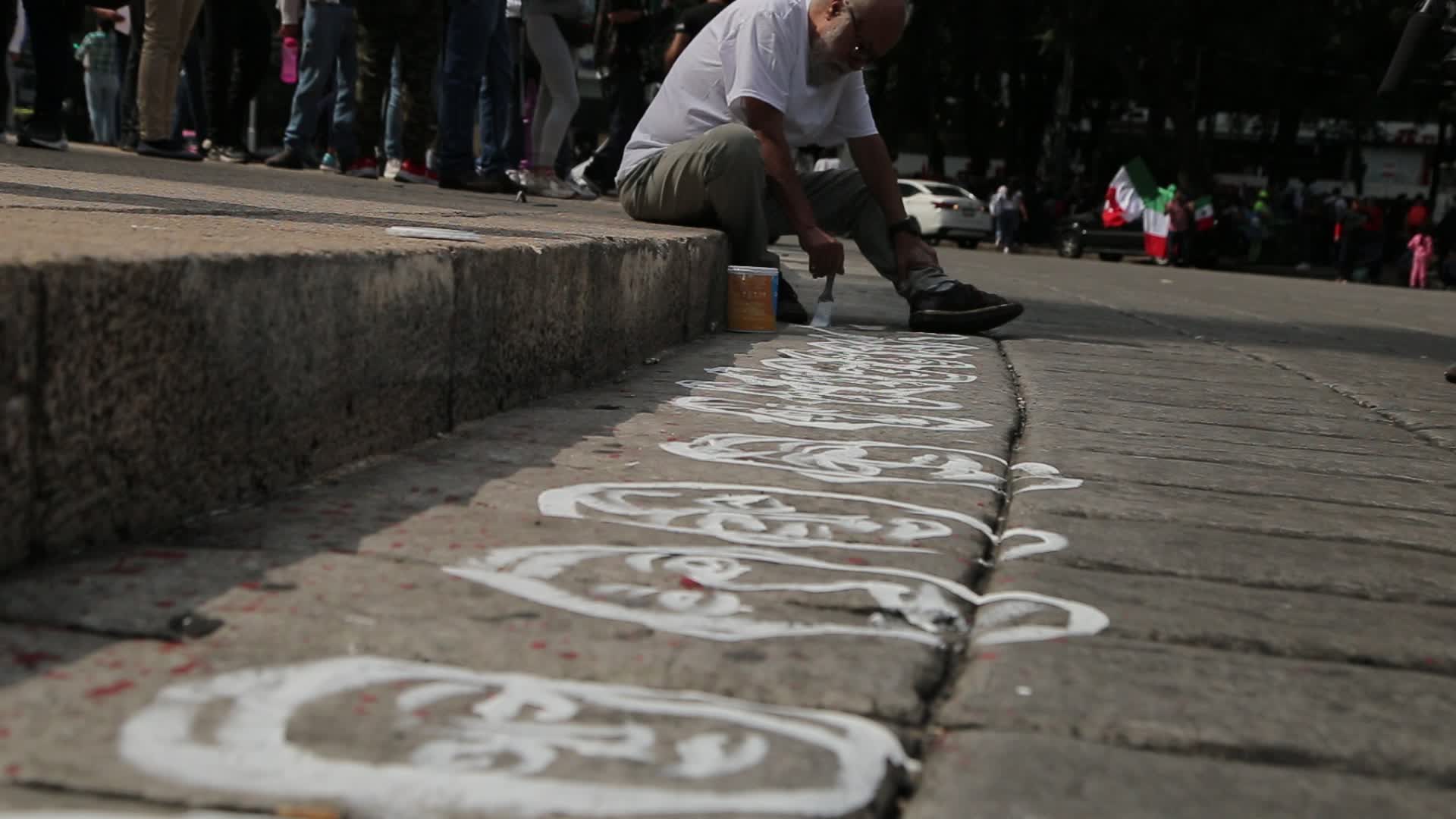 Protest to commemorate the 8th anniversary of the disappearance of the 43 Ayotzinapa students.