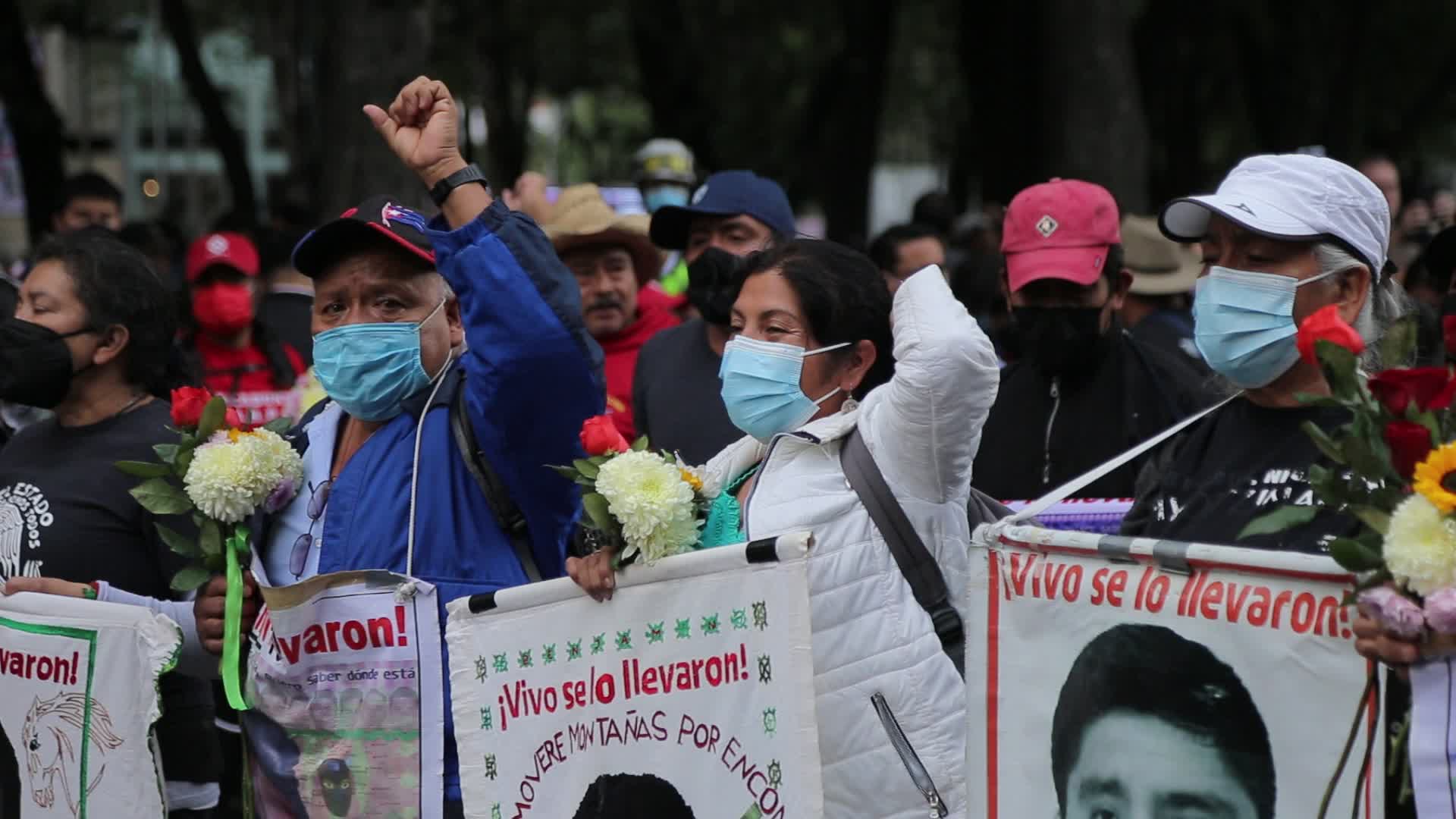 Protest to commemorate the 8th anniversary of the disappearance of the 43 Ayotzinapa students.