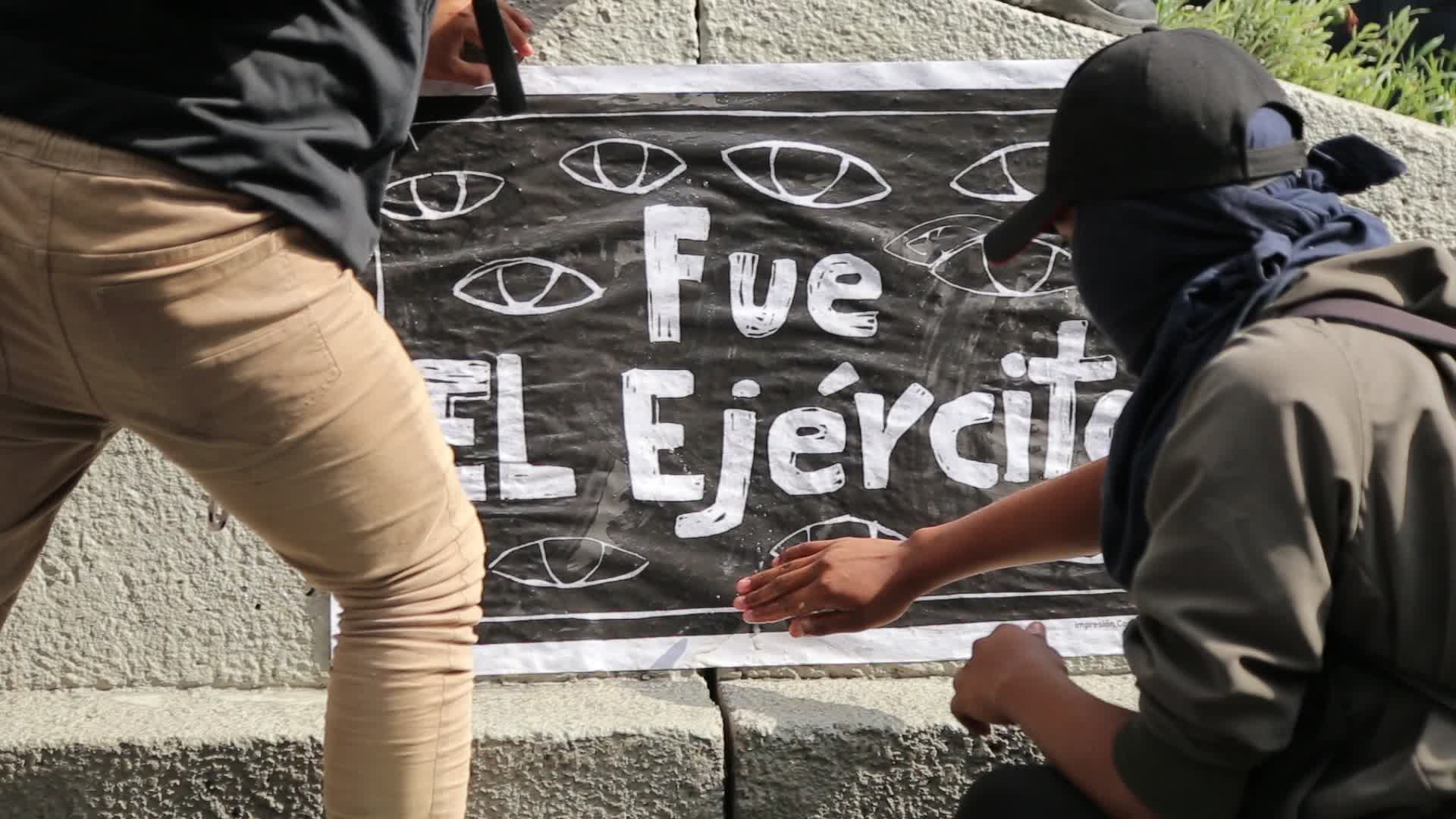 Protest to commemorate the 8th anniversary of the disappearance of the 43 Ayotzinapa students.