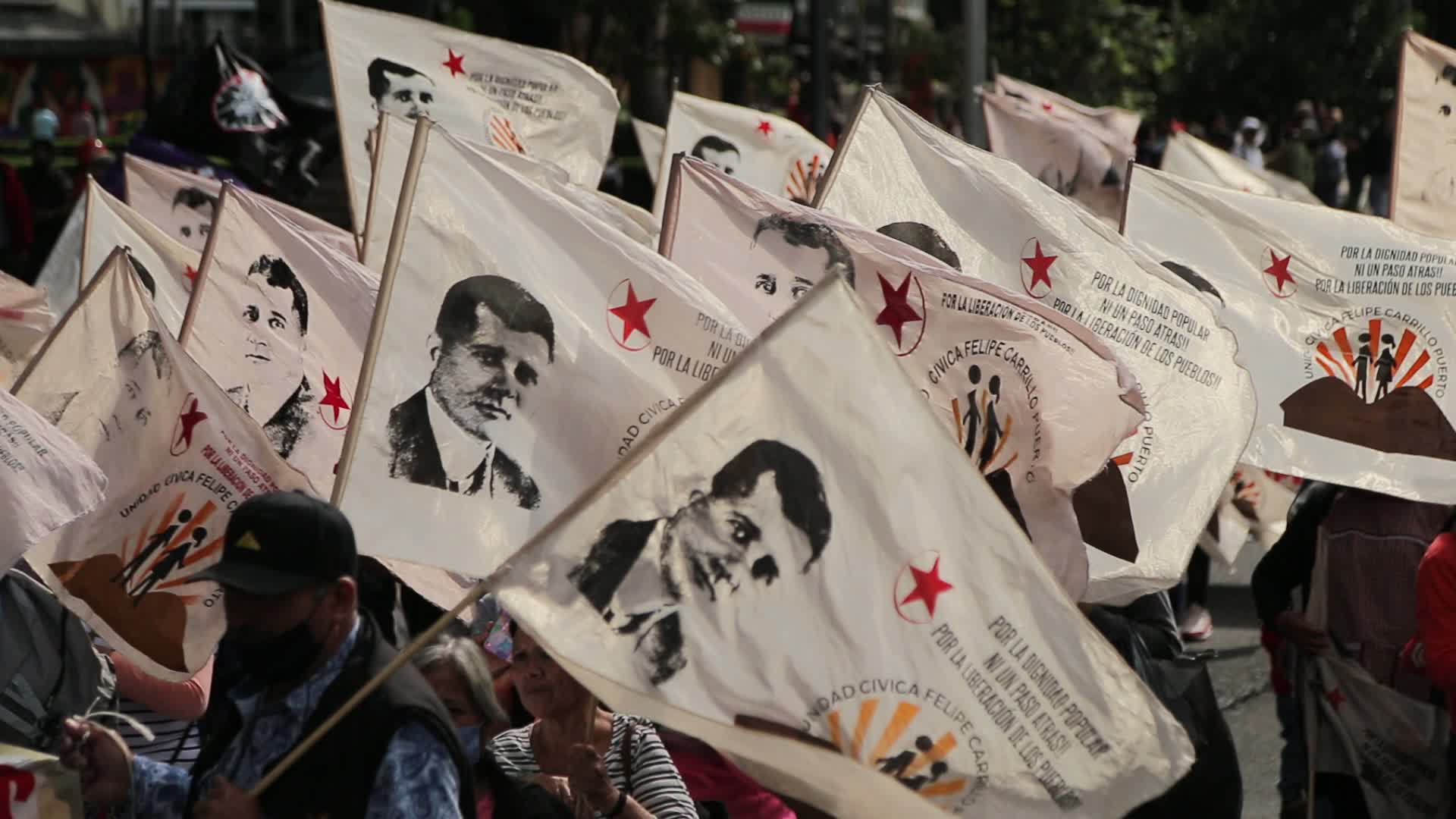 Protest to commemorate the 8th anniversary of the disappearance of the 43 Ayotzinapa students.