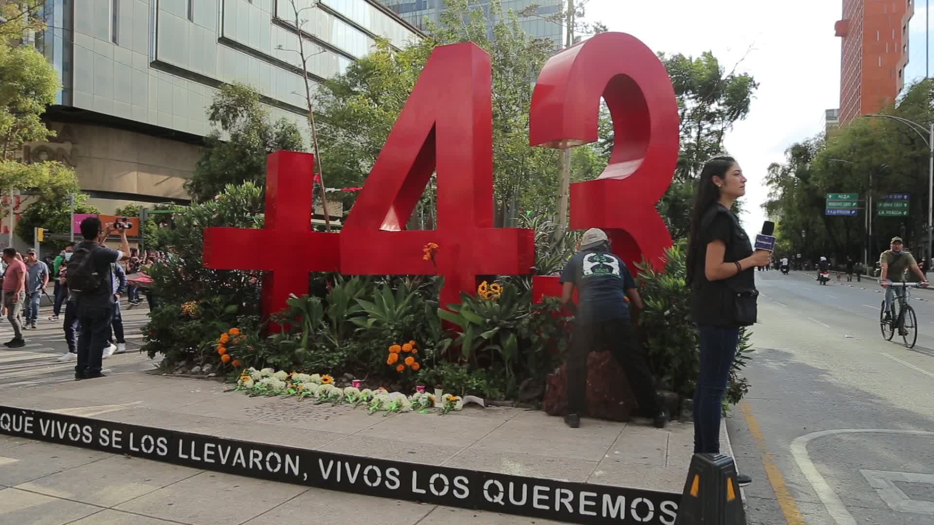 Protest to commemorate the 8th anniversary of the disappearance of the 43 Ayotzinapa students.