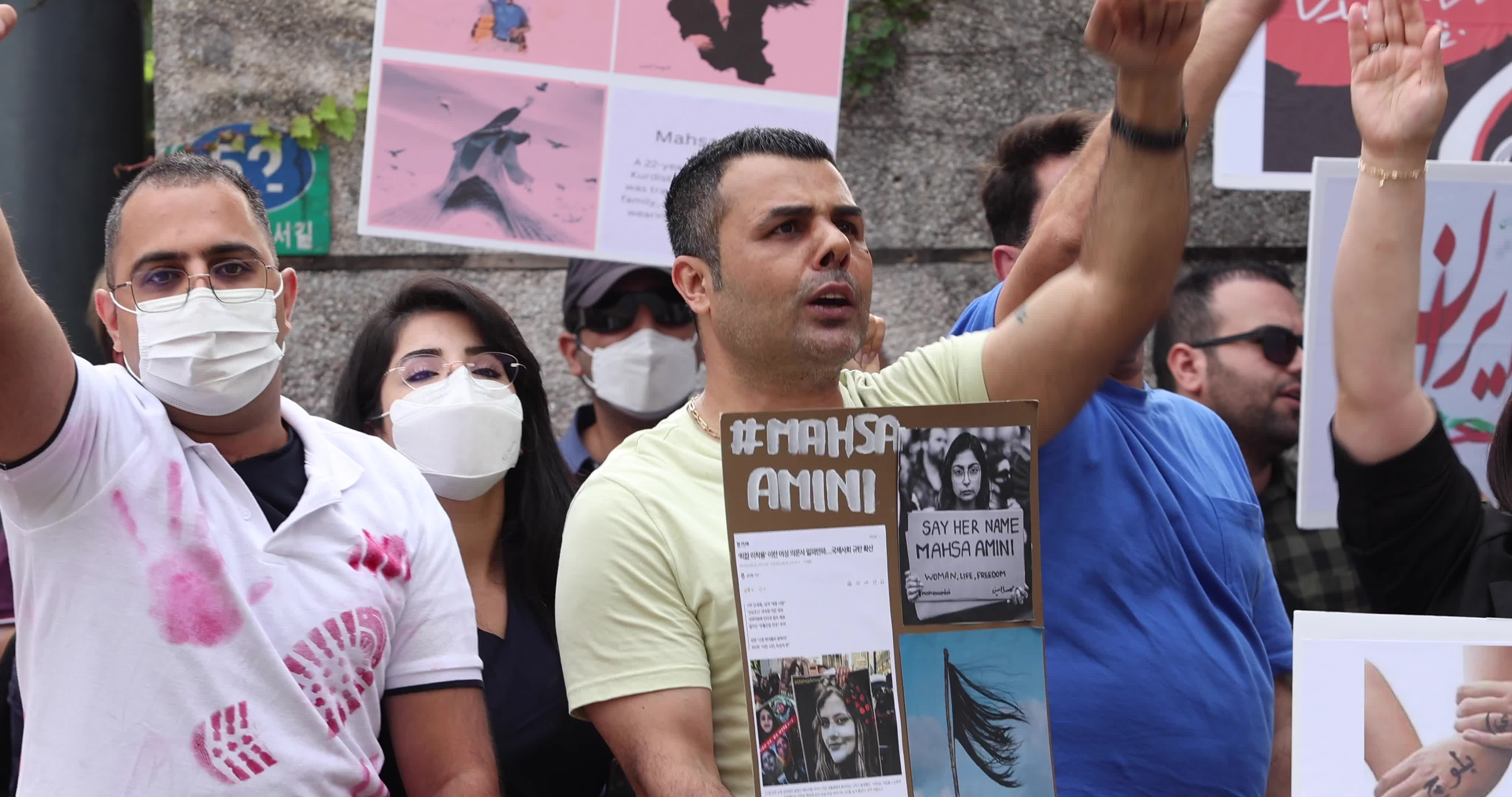 Demonstrators Protest Against Death Of Mahsa Amini In South Korea