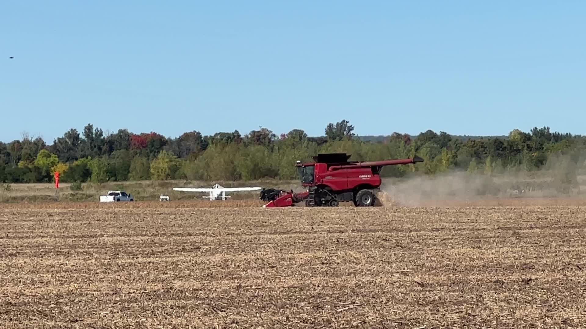 Harvesting grain in Canada