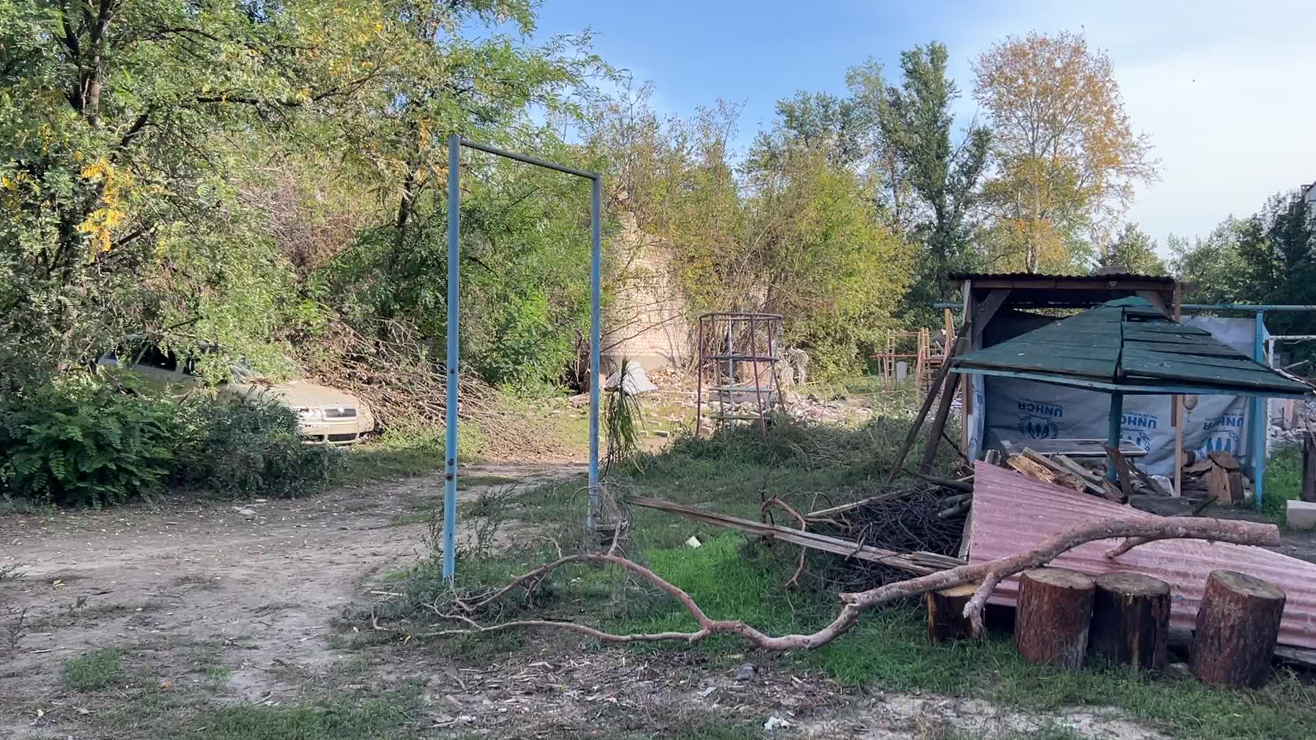 Destroyed buildings during the Russia's attack in Ukraine