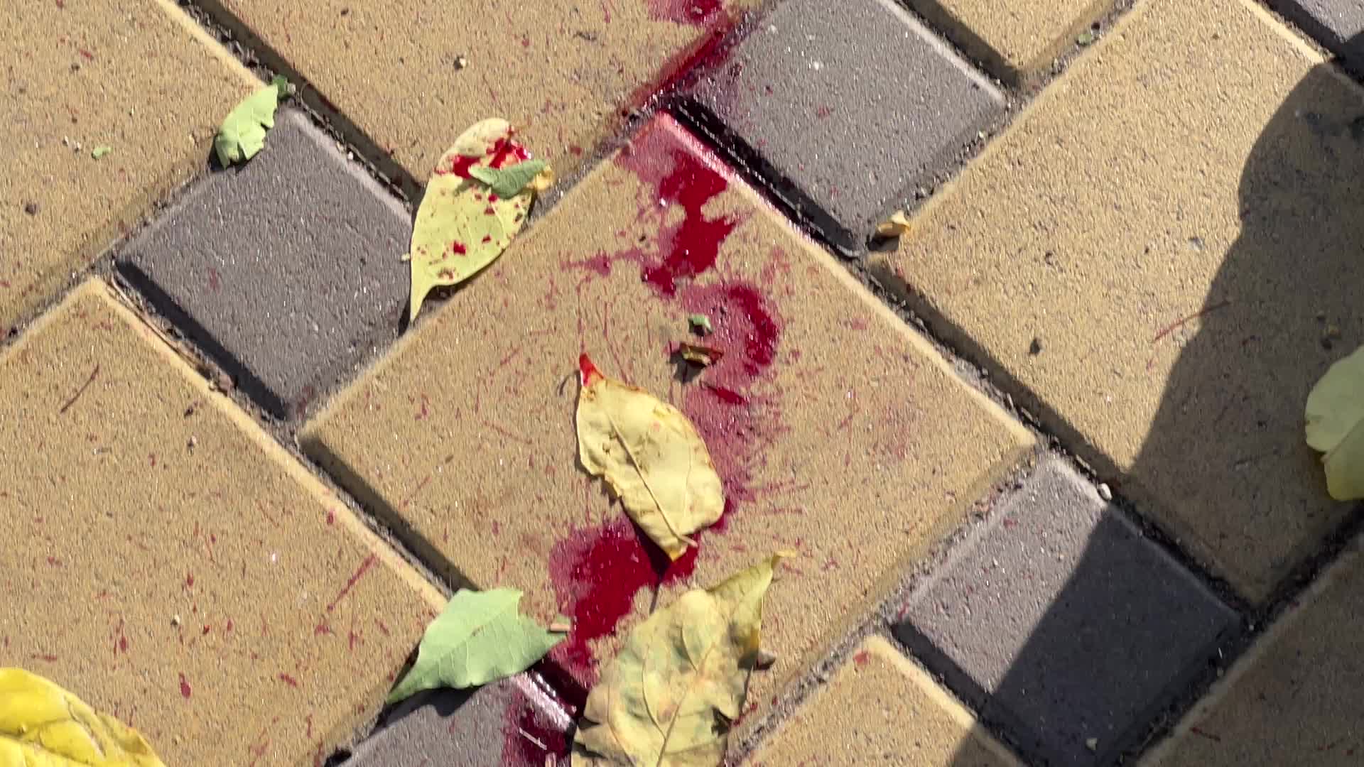 Aftermath of rocket fire in Kyiv, Ukraine
