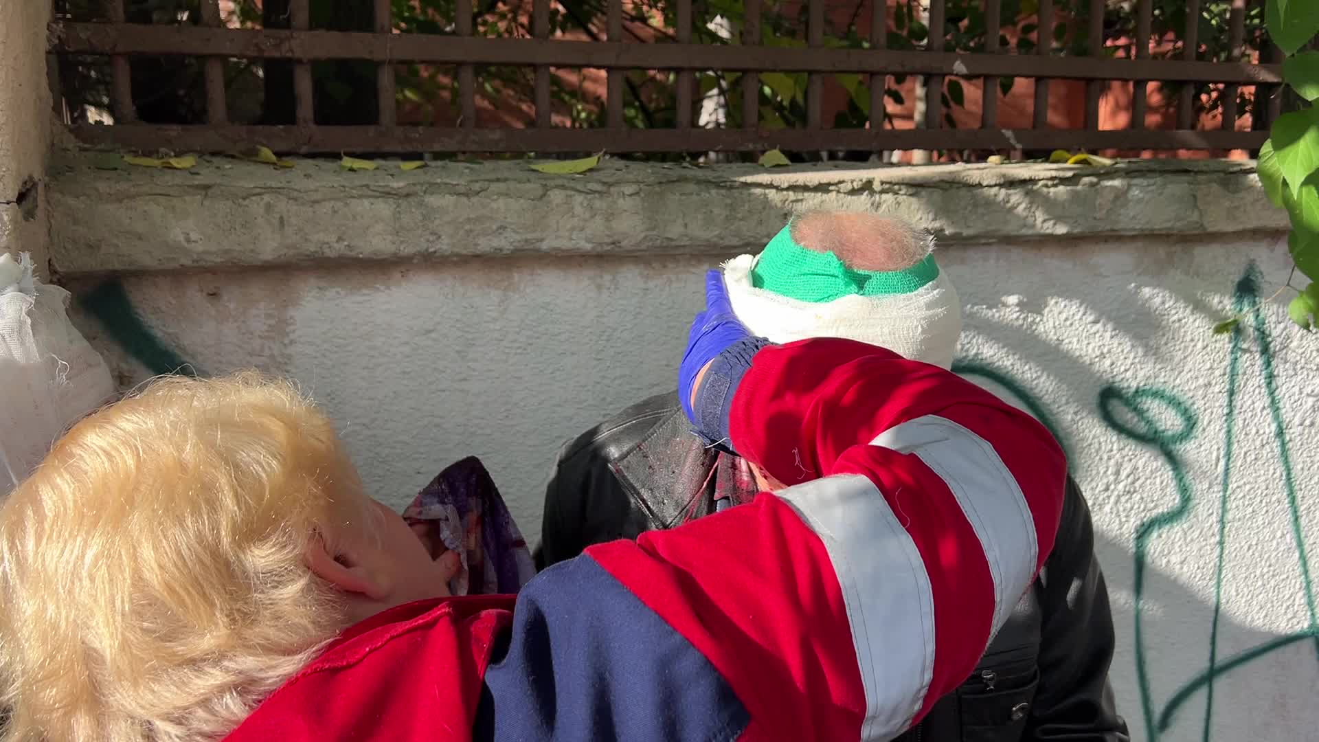 Aftermath of rocket fire in Kyiv, Ukraine