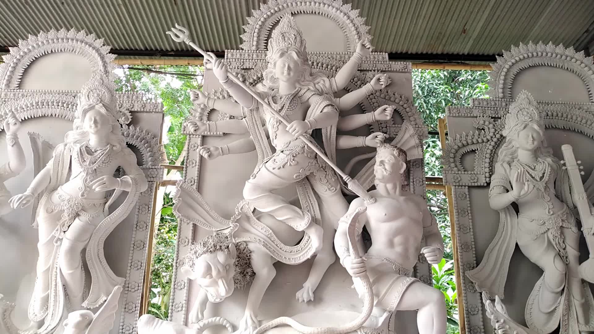 Durga puja preparation in Bangladesh