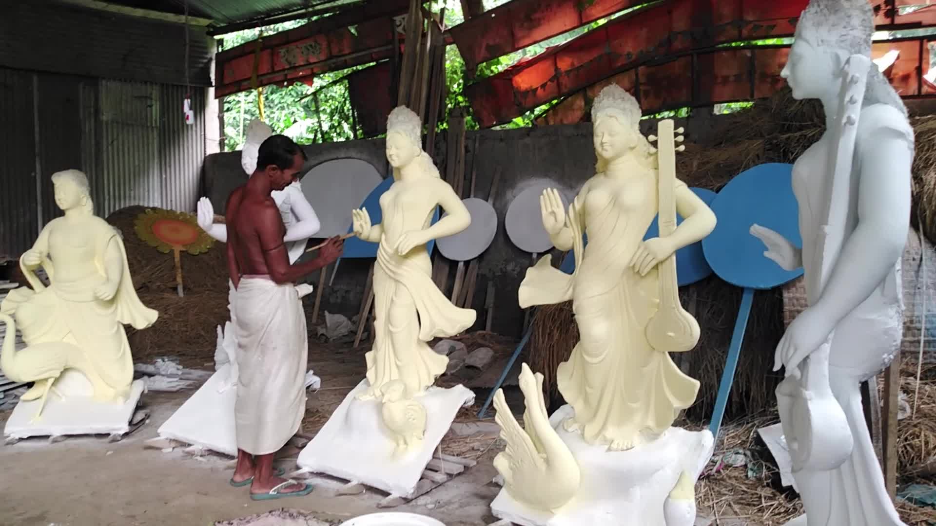 Durga puja preparation in Bangladesh