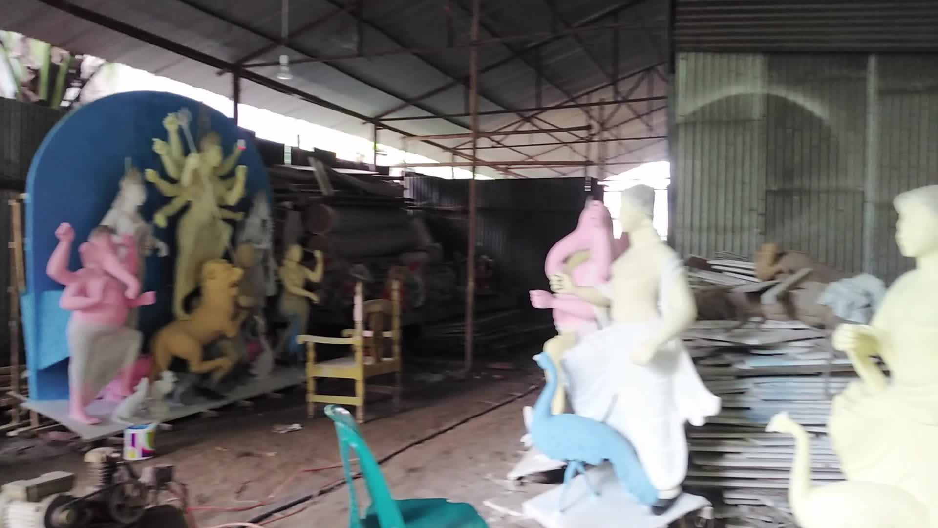 Durga puja preparation in Bangladesh