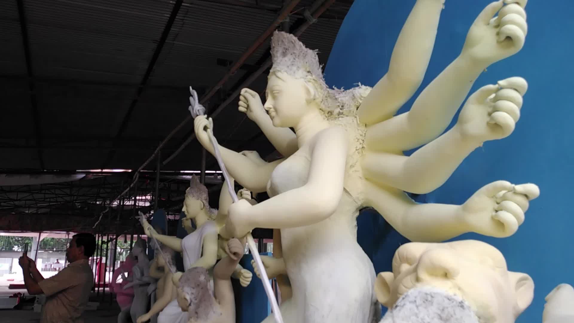 Durga puja preparation in Bangladesh