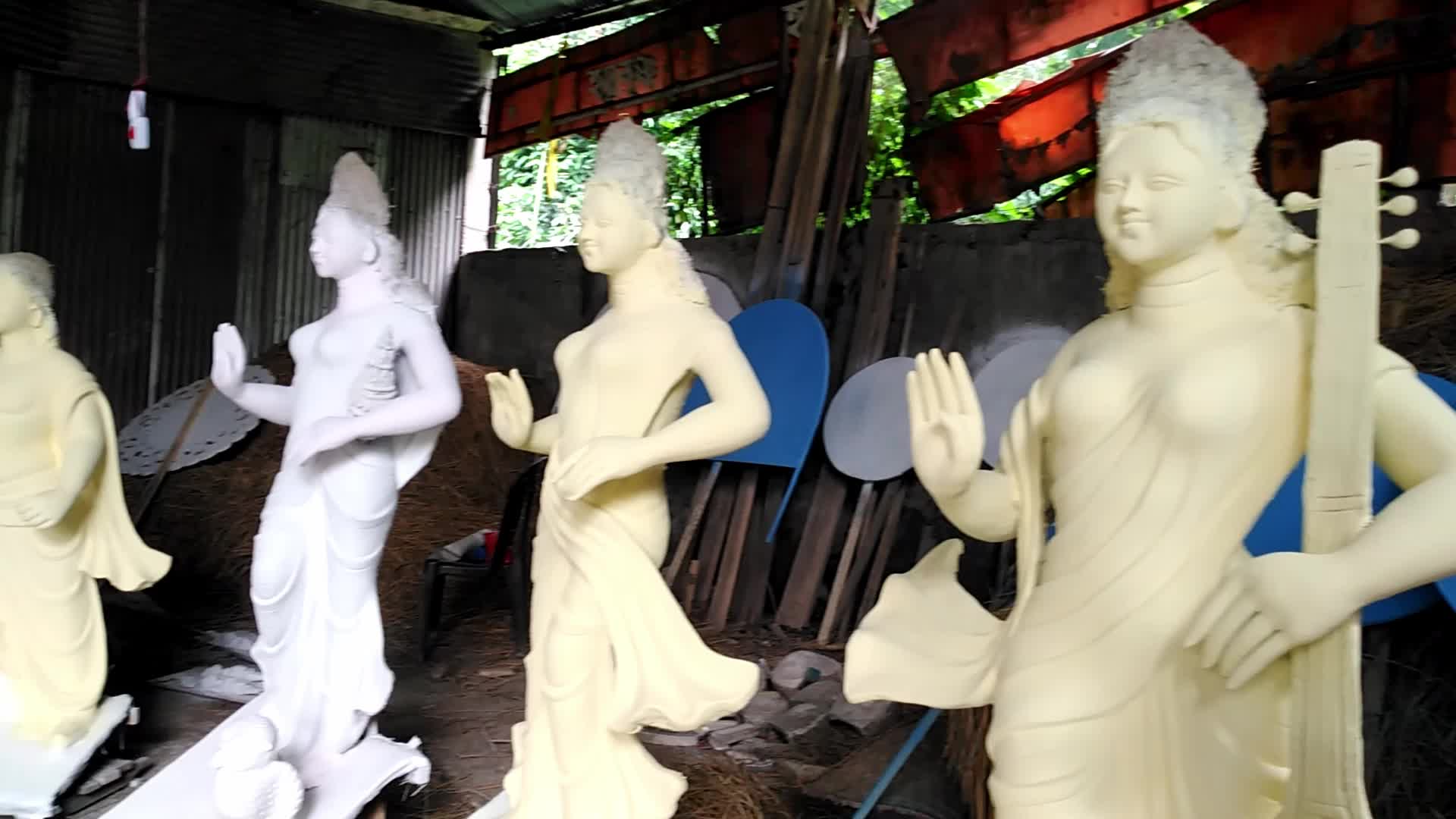 Durga puja preparation in Bangladesh