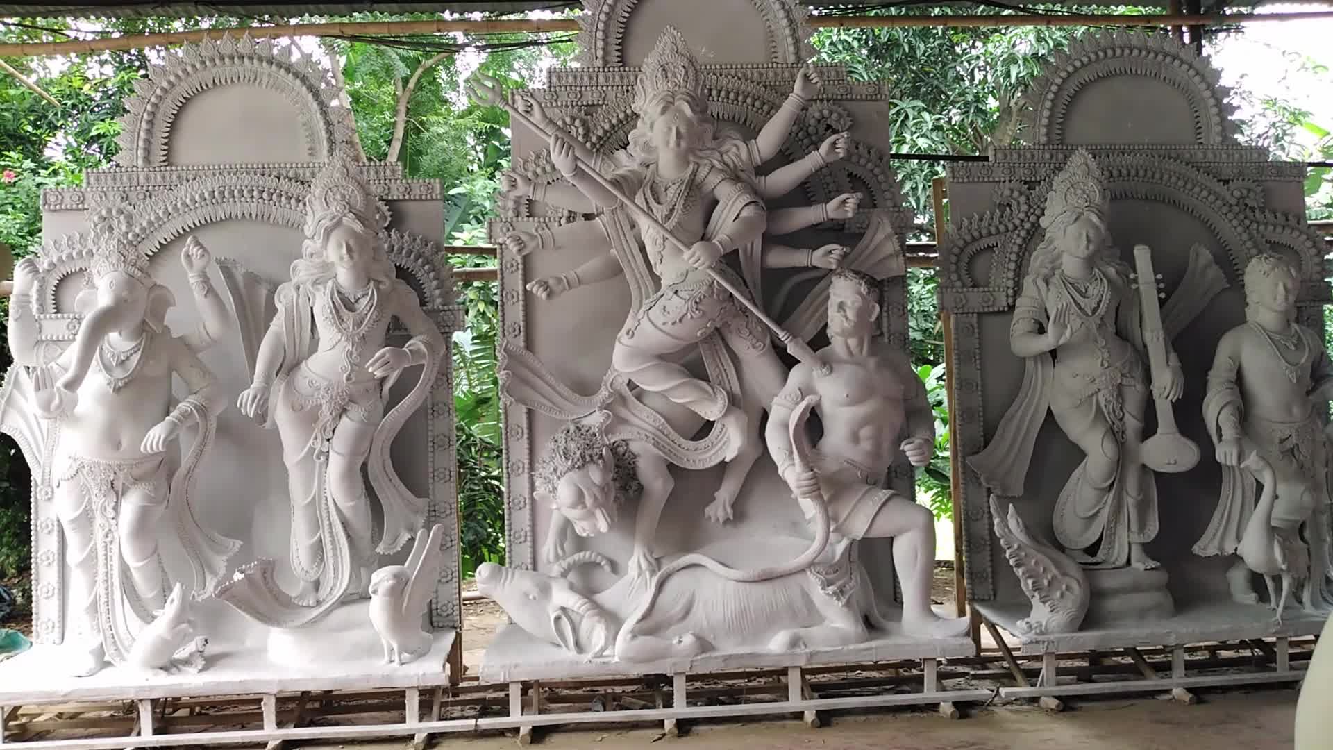 Durga puja preparation in Bangladesh