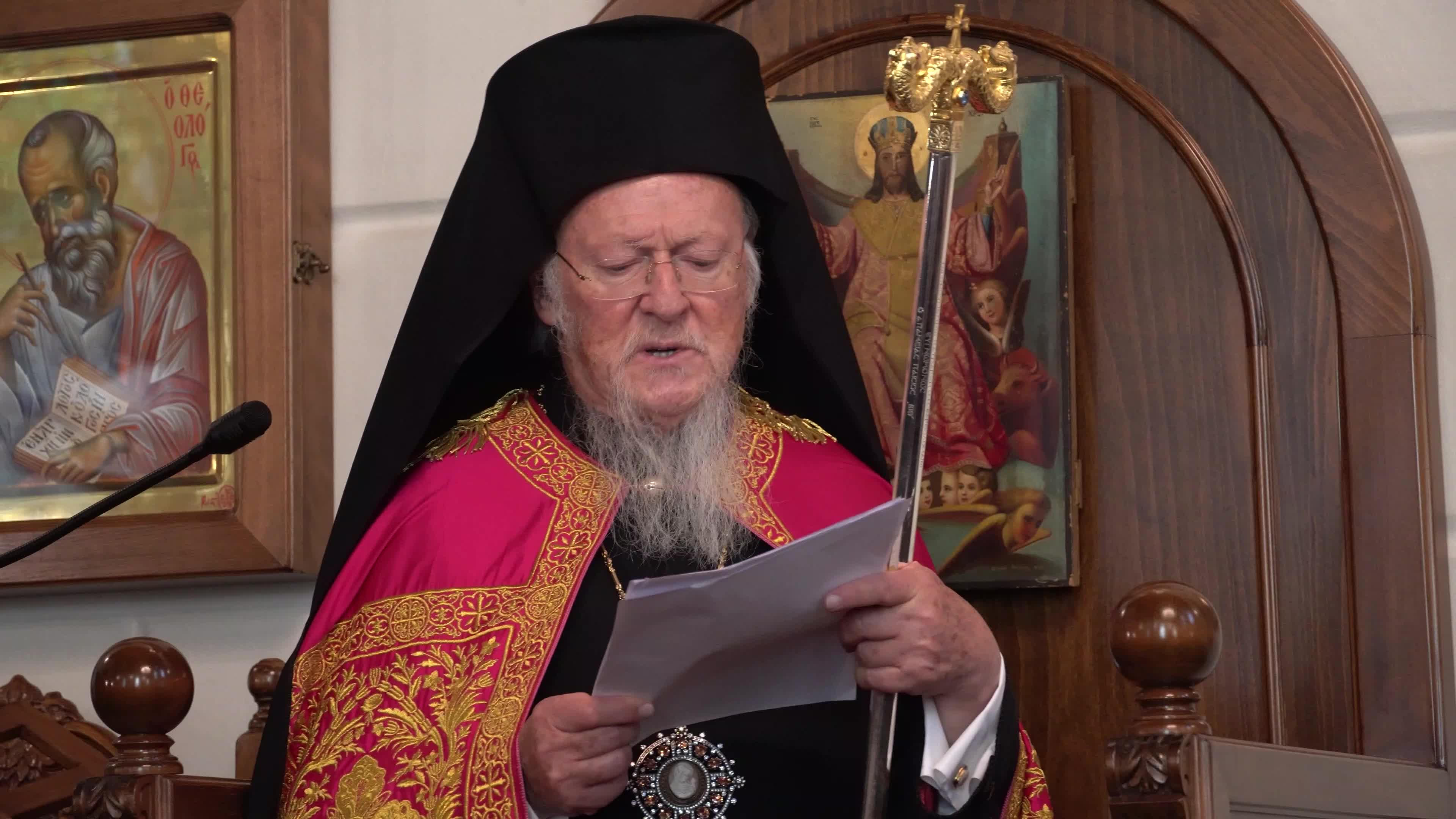 Ecumenical Patriarch Bartholomew I of Constantinople officiates Sunday mass, Izmir, Turkey
