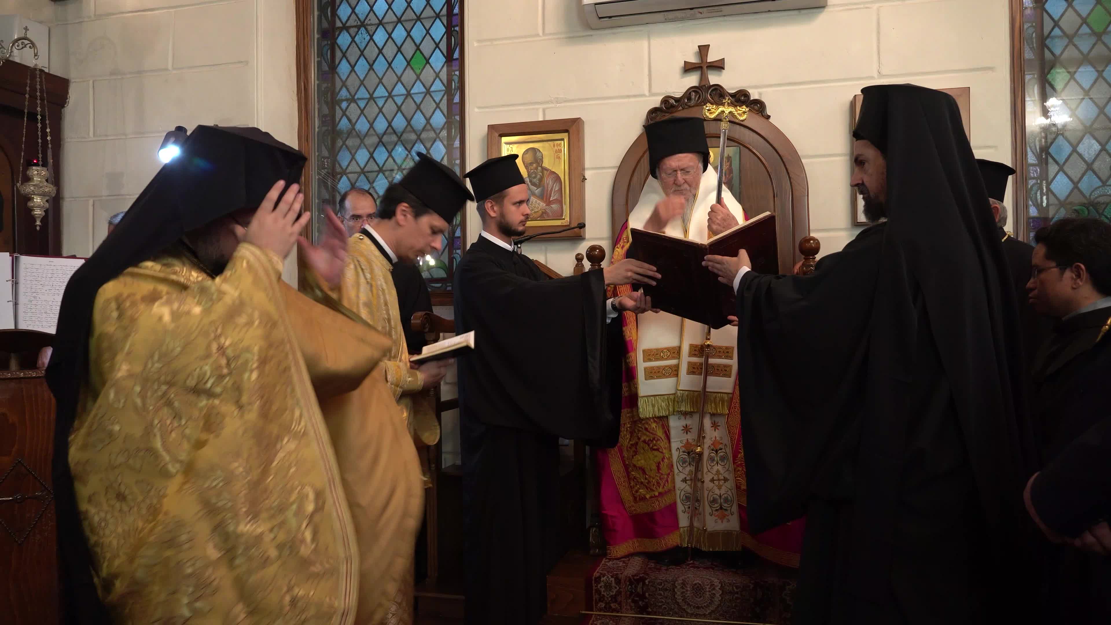 Ecumenical Patriarch Bartholomew I of Constantinople officiates Sunday mass, Izmir, Turkey