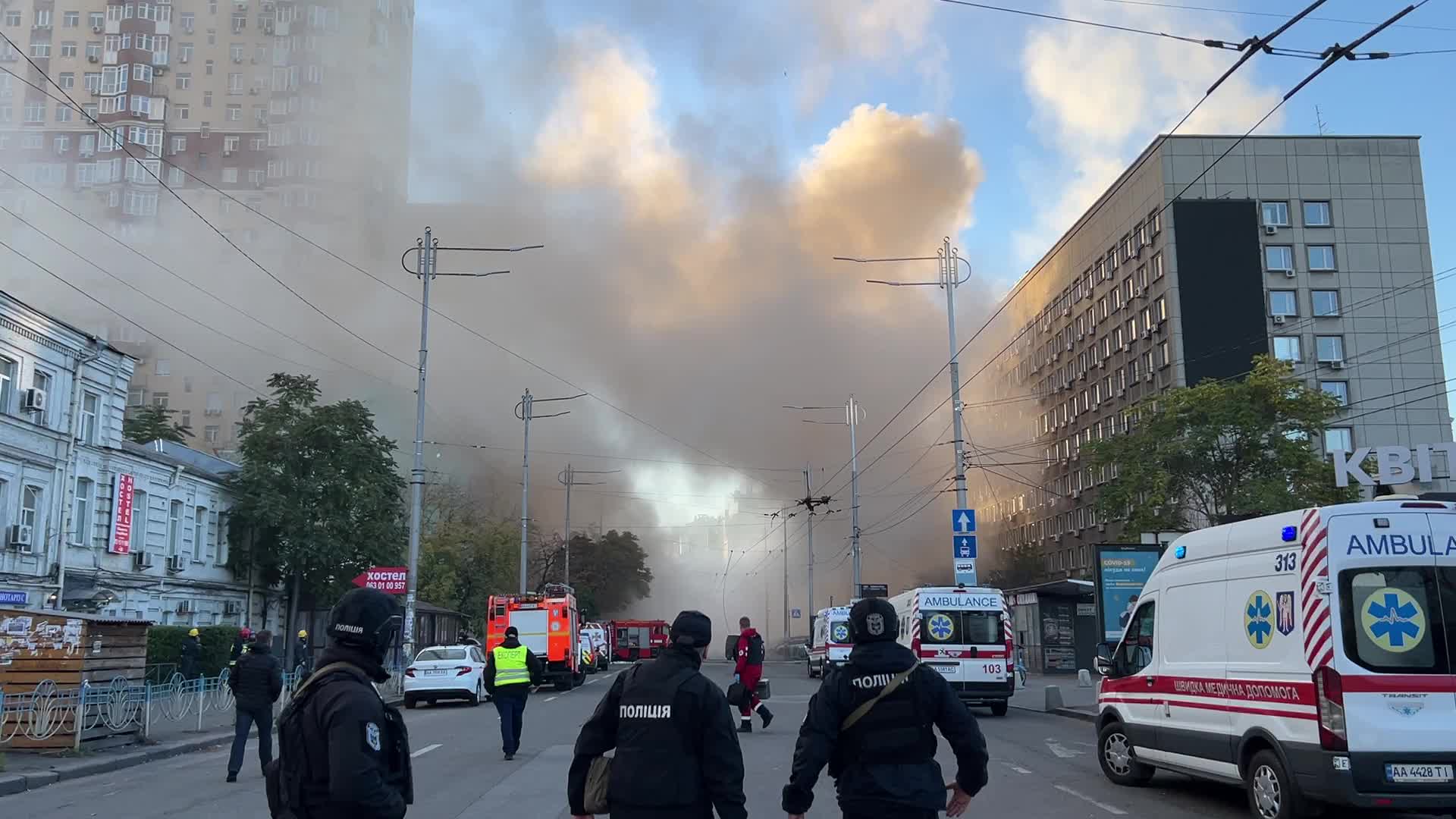 Drone Attack In Downtown Kyiv, Ukraine