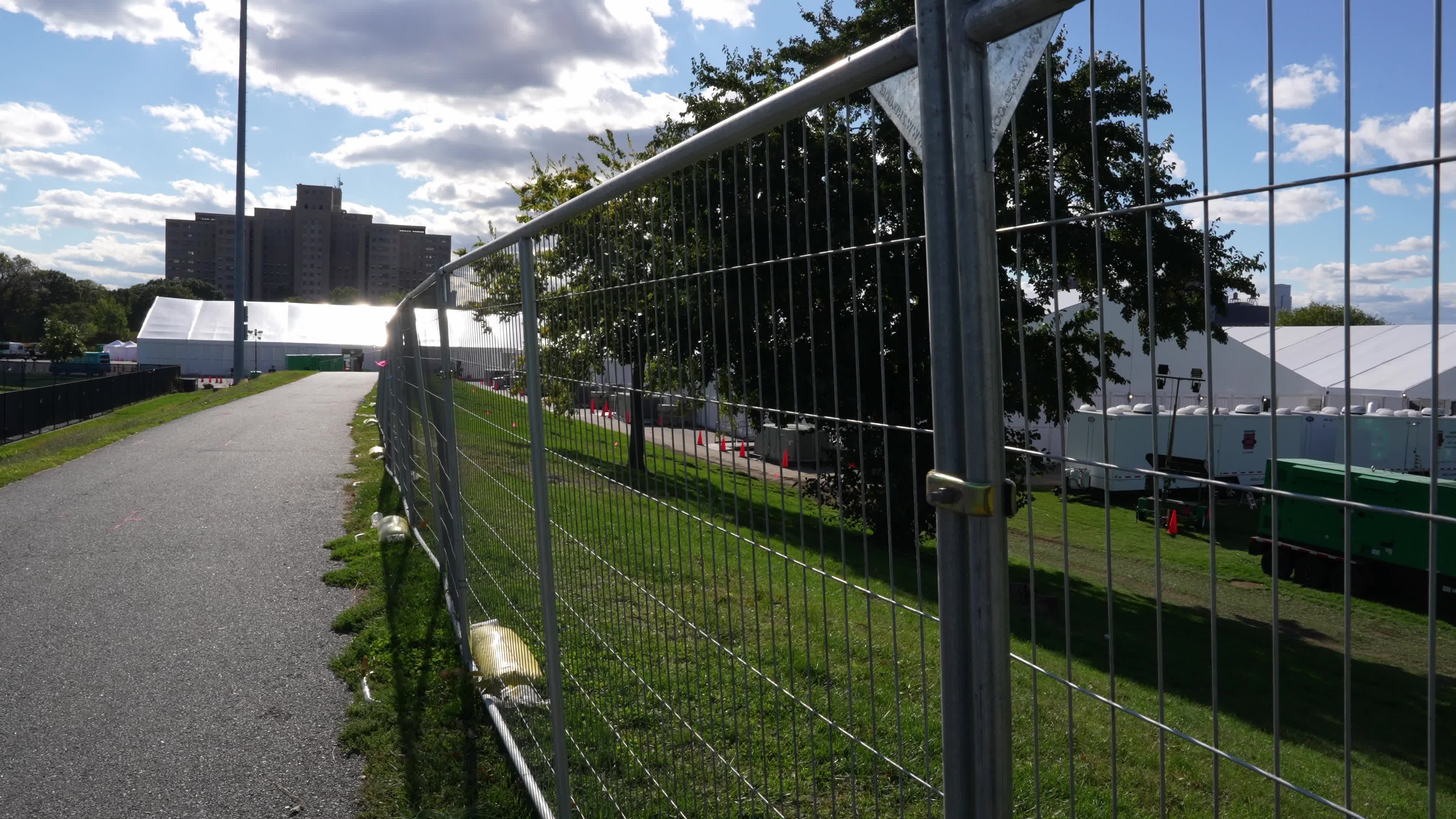 NYC Opens The Randall's Island Humanitarian Emergency Response And Relief Center To House Migrants