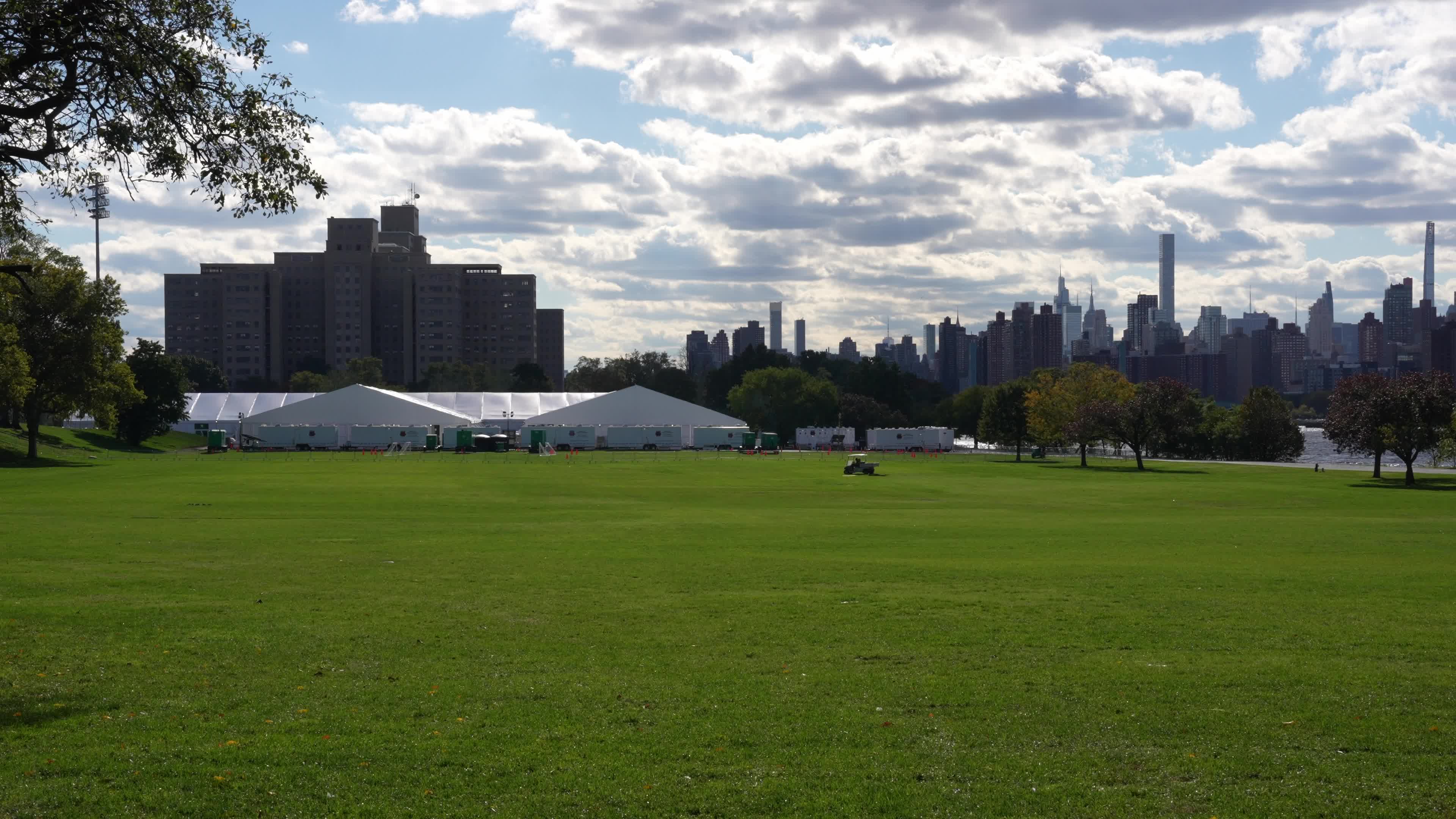 NYC Opens The Randall's Island Humanitarian Emergency Response And Relief Center To House Migrants