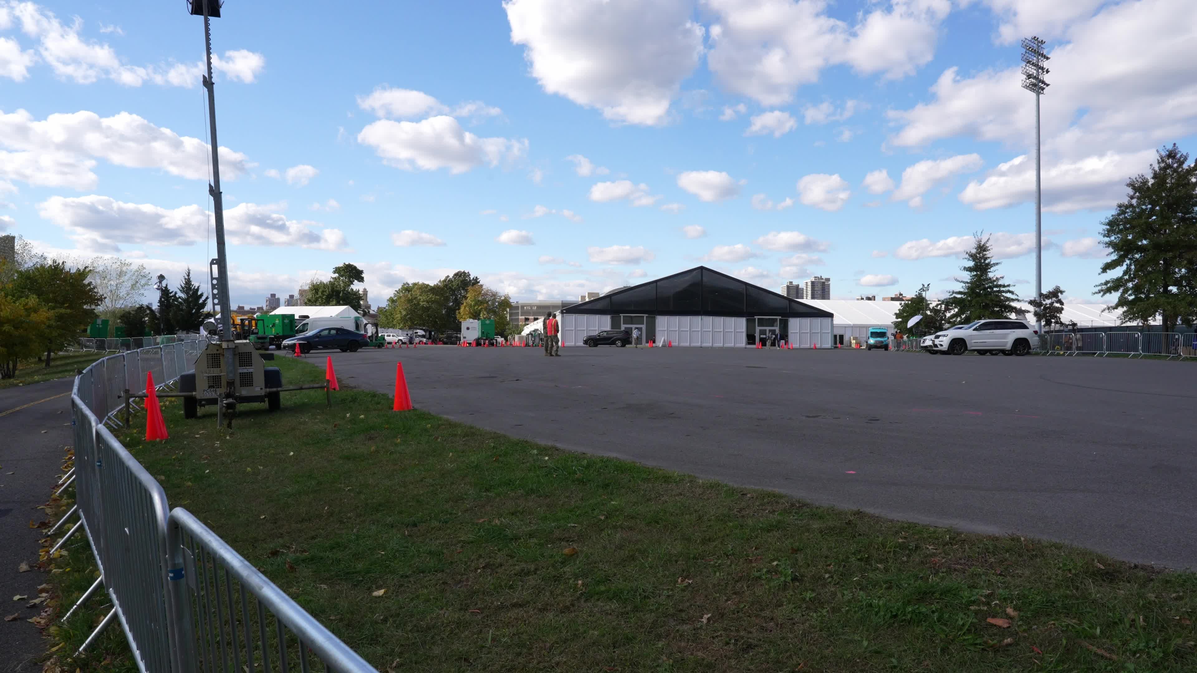 NYC Opens The Randall's Island Humanitarian Emergency Response And Relief Center To House Migrants