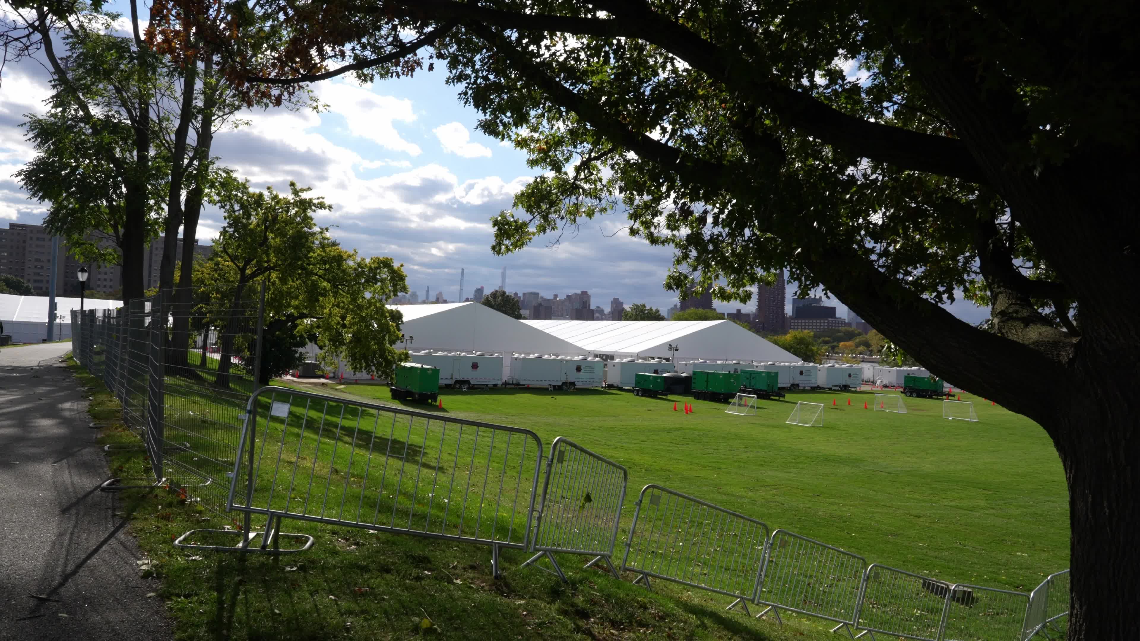 NYC Opens The Randall's Island Humanitarian Emergency Response And Relief Center To House Migrants