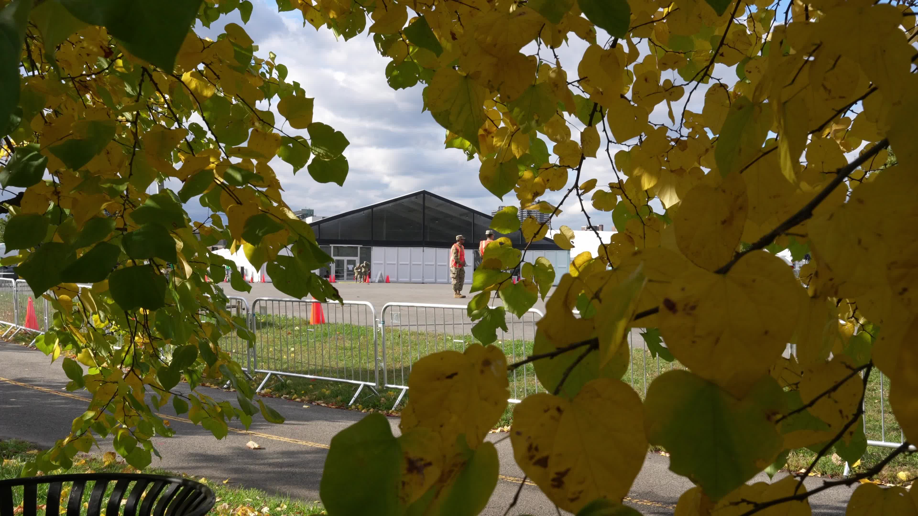 NYC Opens The Randall's Island Humanitarian Emergency Response And Relief Center To House Migrants
