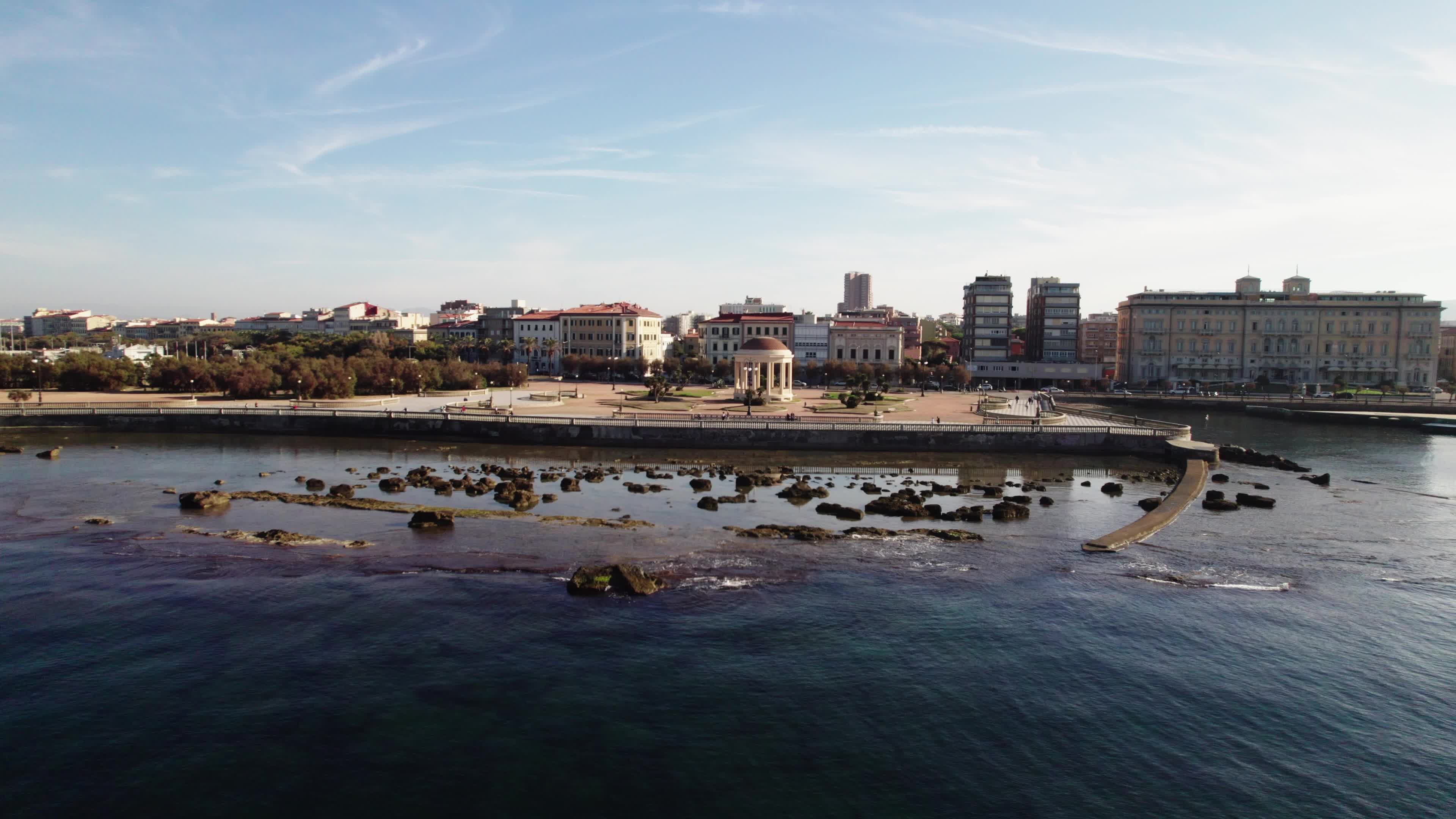 Drone View of Terrazza Mascagni In Livorno, Italy