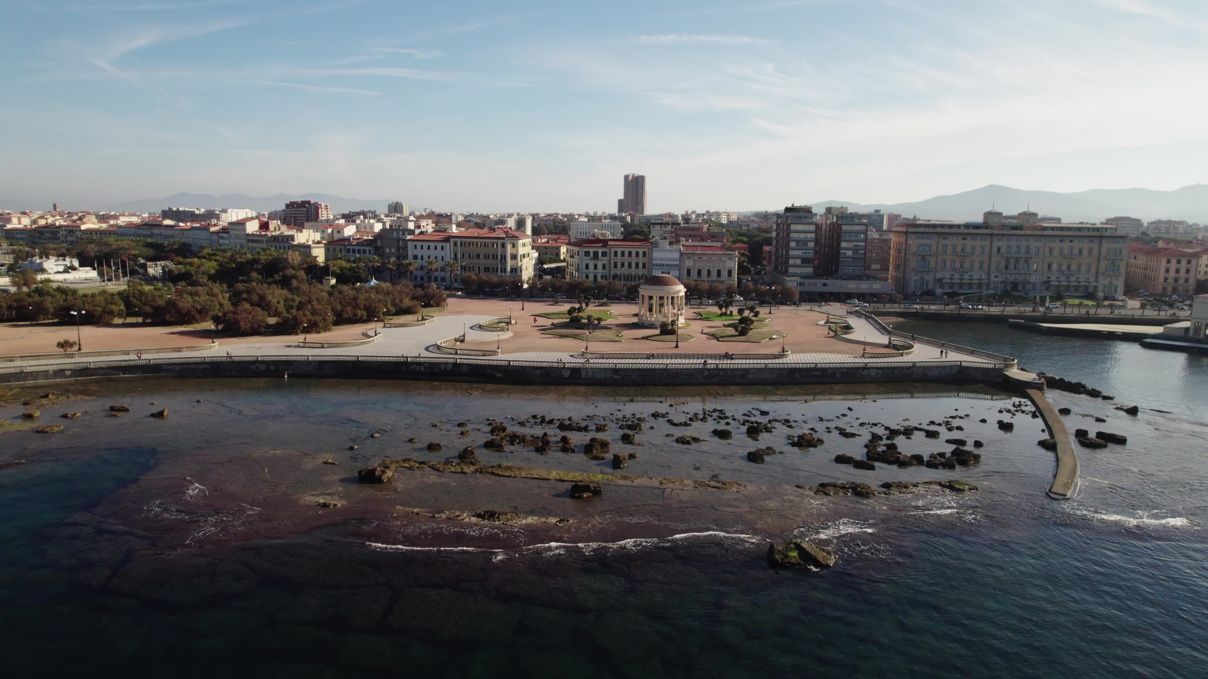 Drone View of Terrazza Mascagni In Livorno, Italy