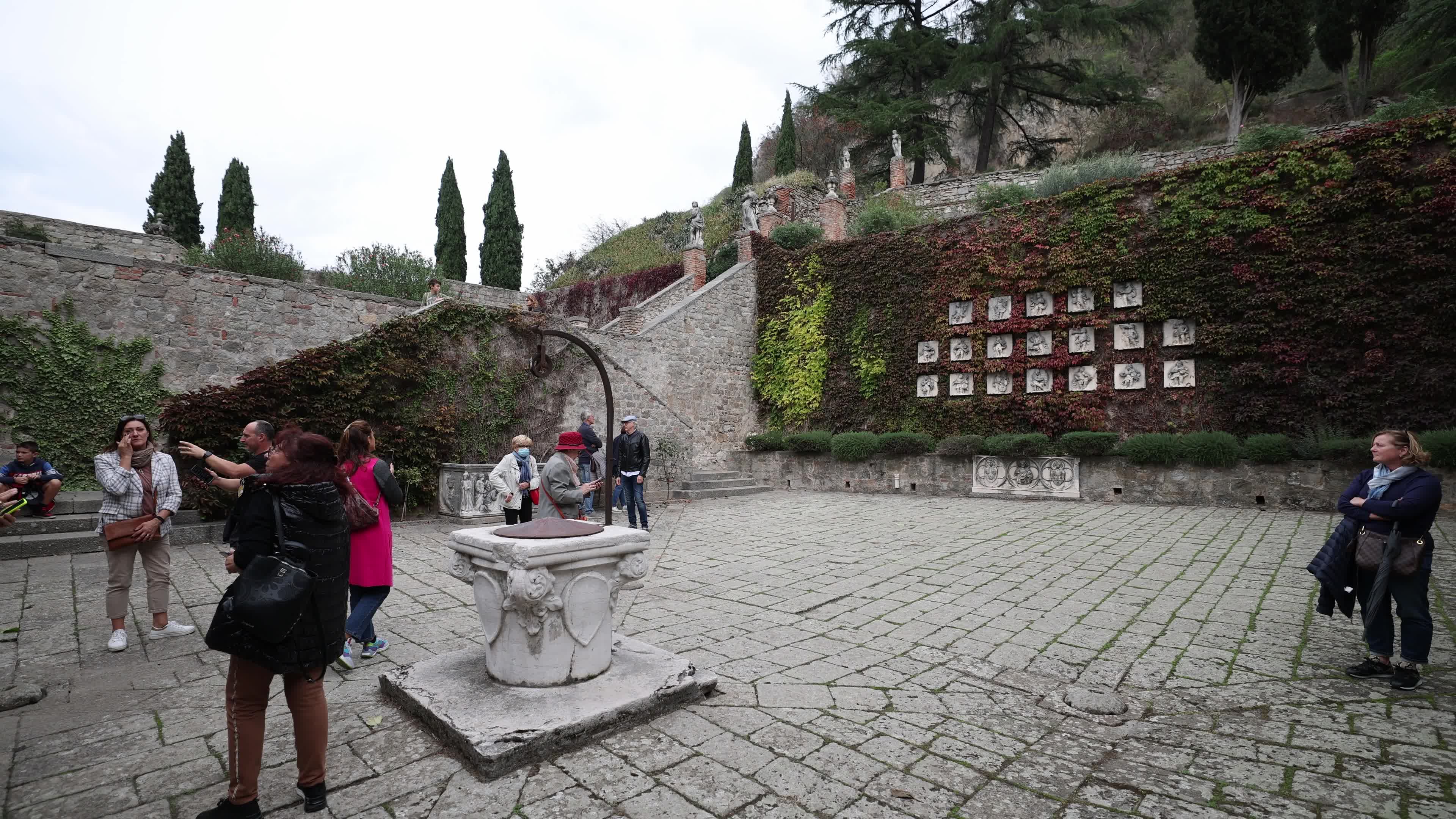 People Visits The Castle of Monselice Amid The COVID-19