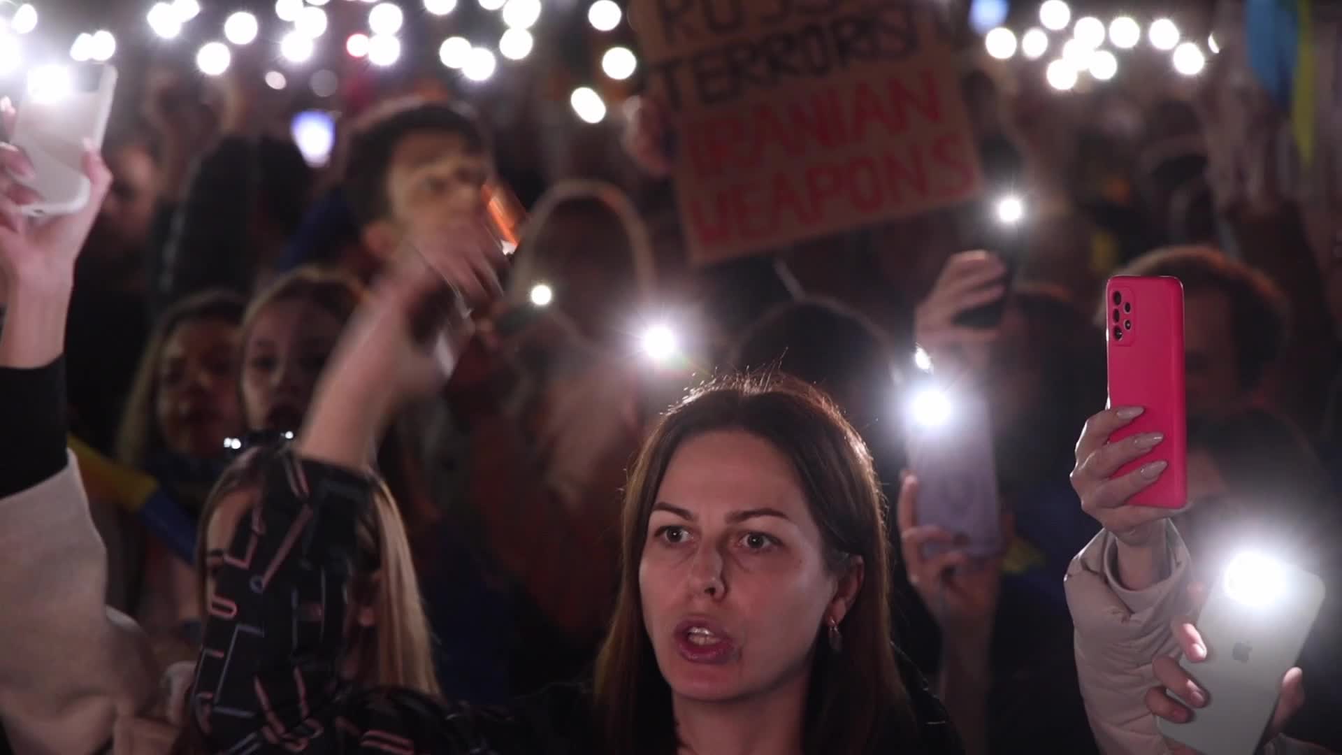 Iran Drone Protest Warsaw