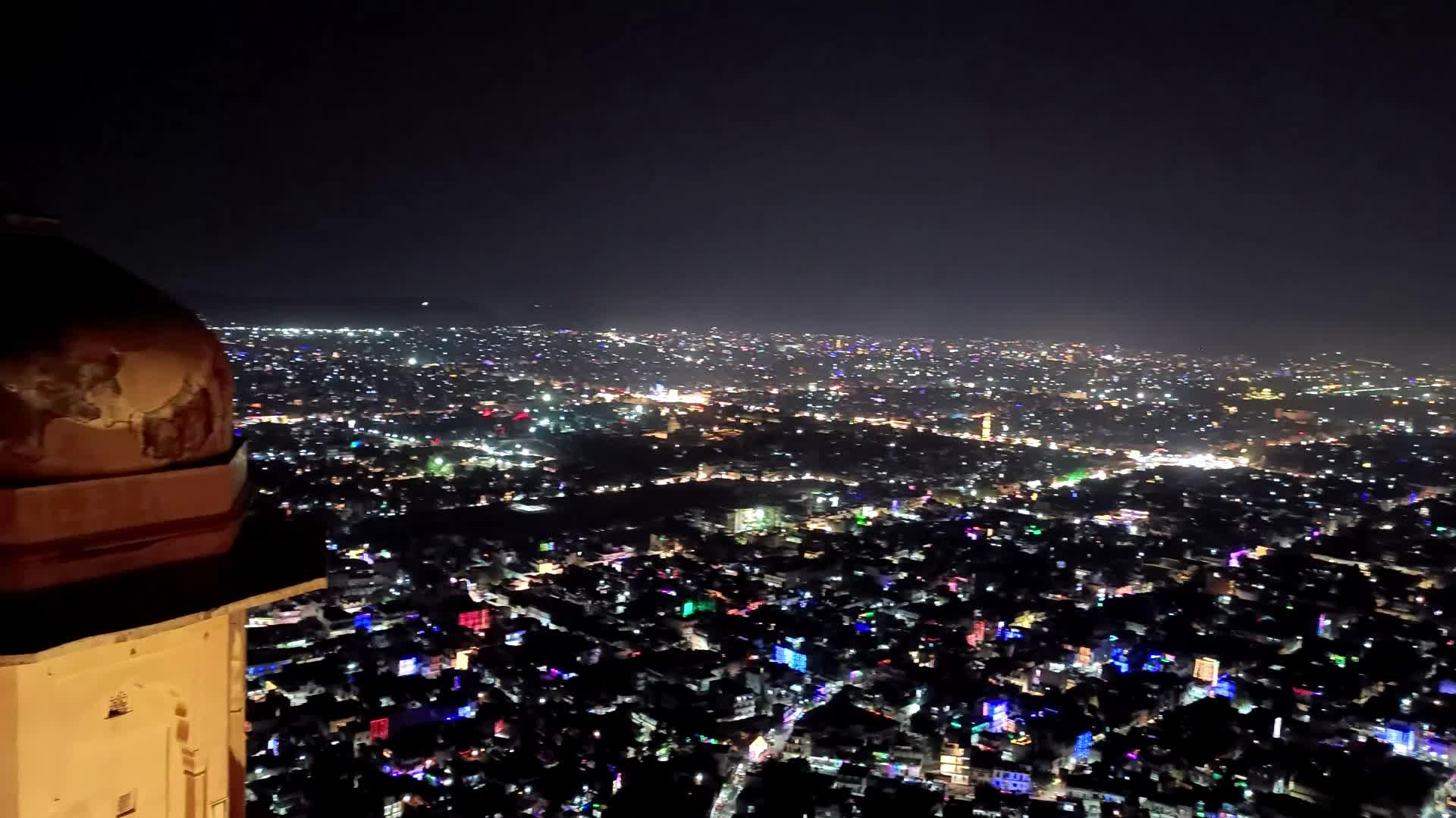 Illuminated View Of Jaipur City During The Diwali Festival