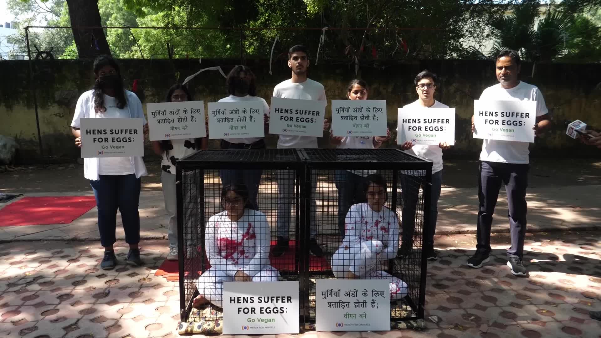 Vegan Activists Protest in New Delhi, India