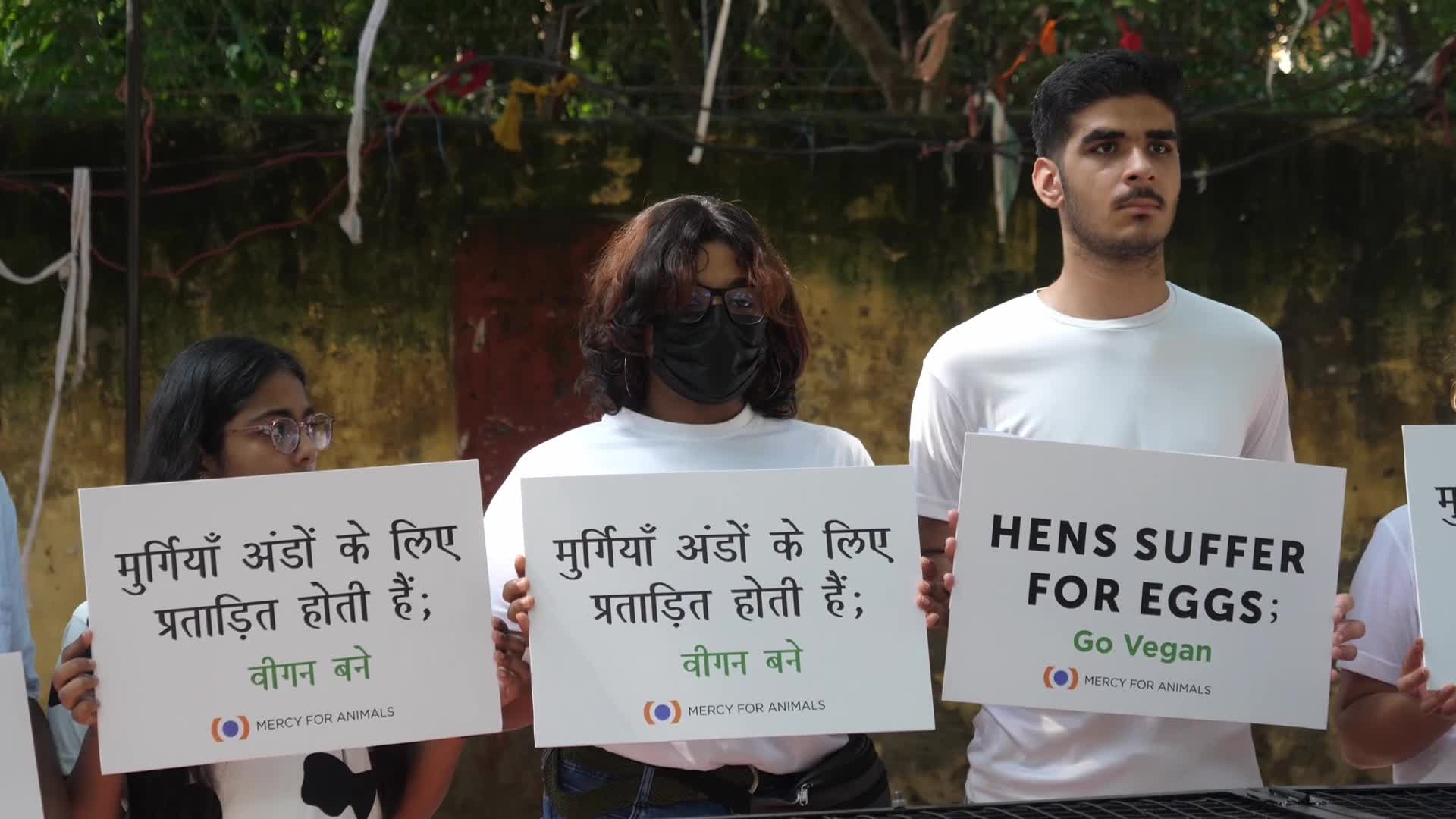 Vegan Activists Protest in New Delhi, India