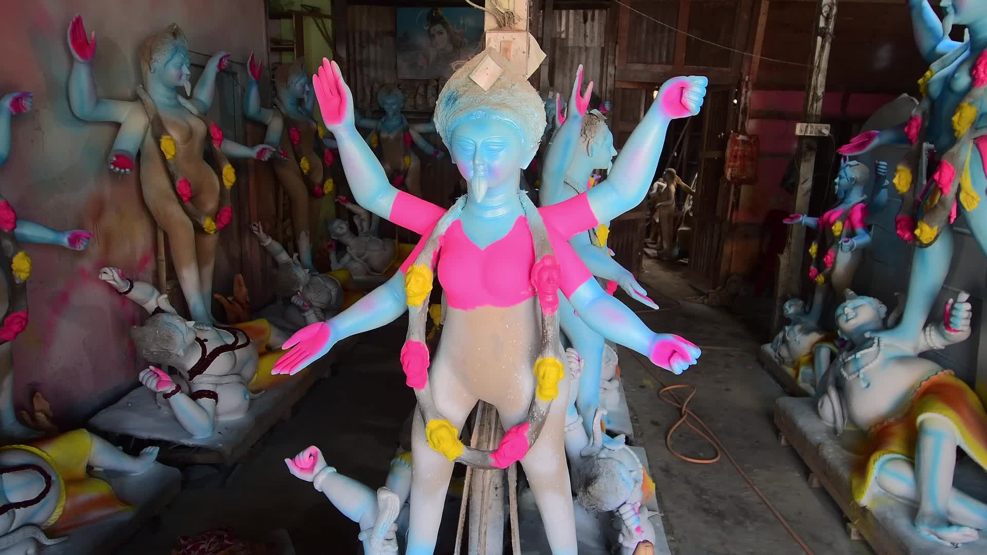 Preparation For Kali Puja in India