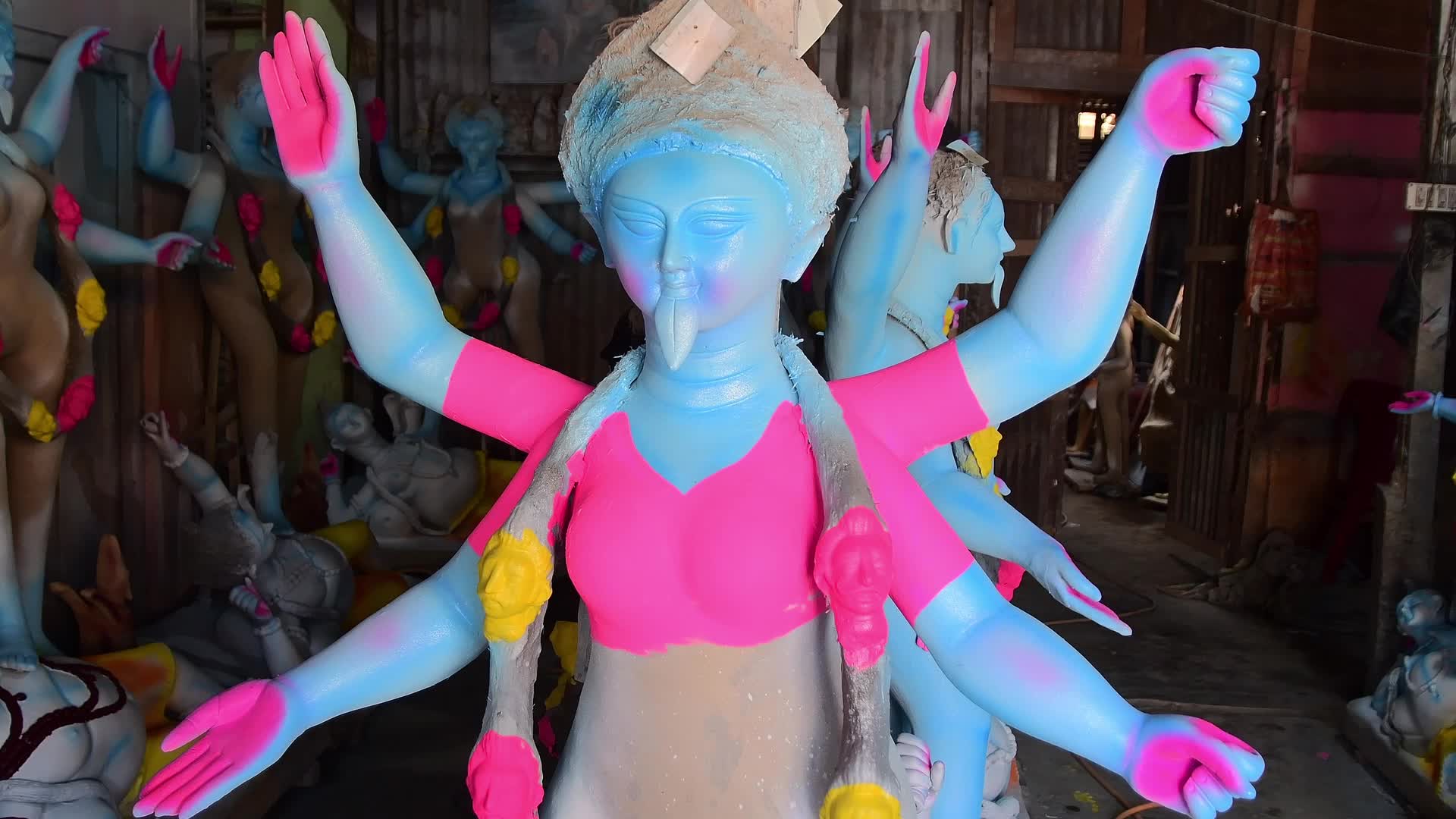 Preparation For Kali Puja in India