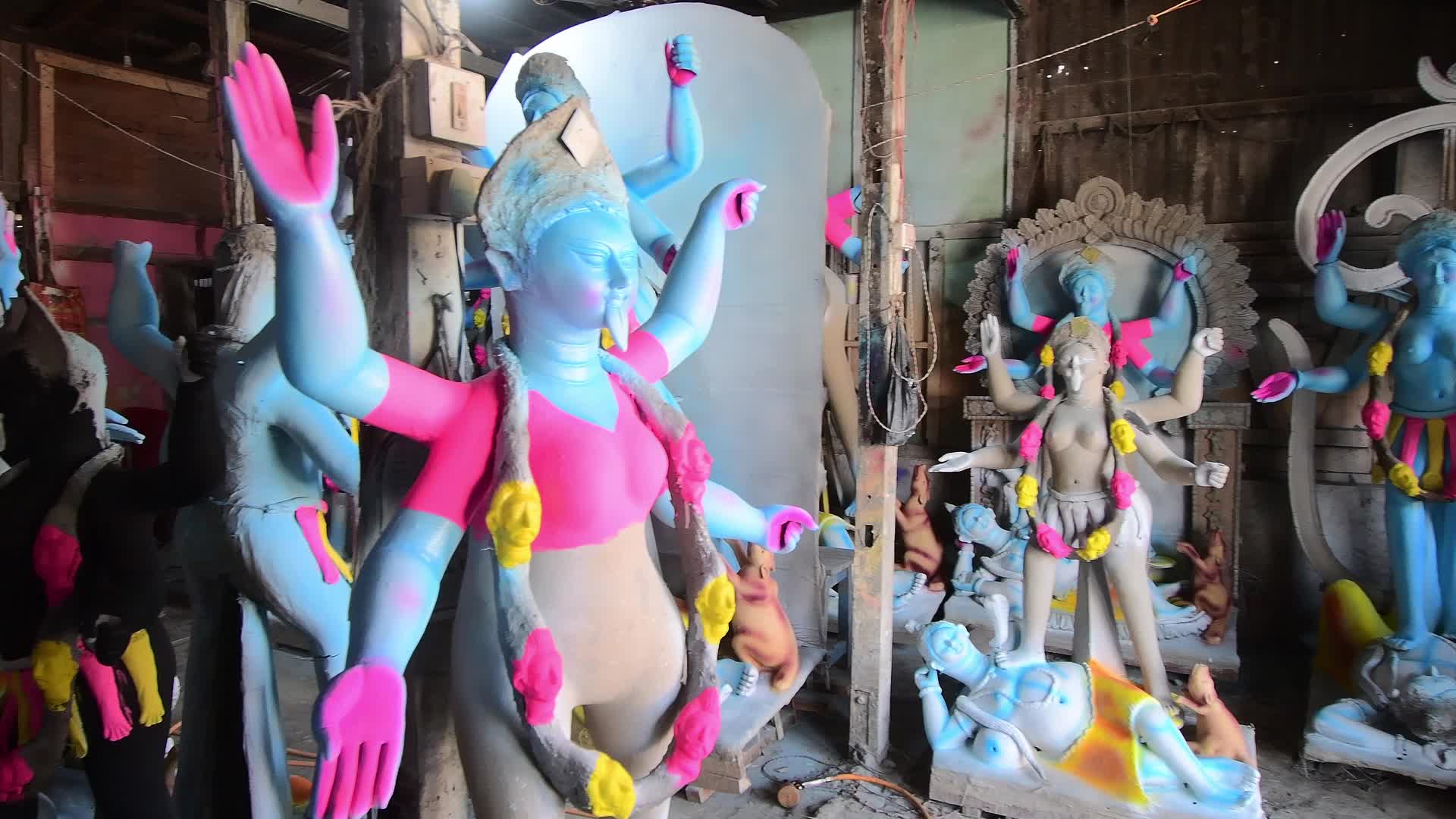 Preparation For Kali Puja in India