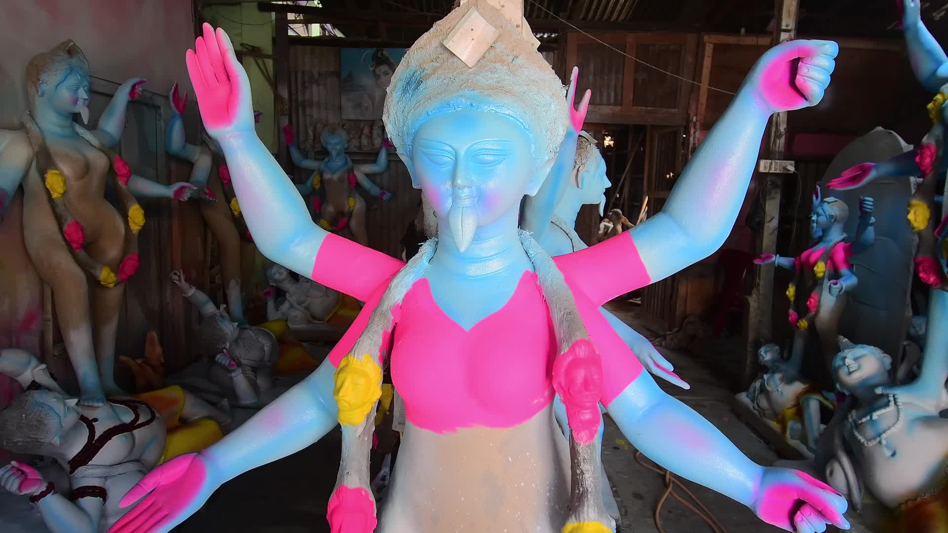 Preparation For Kali Puja in India