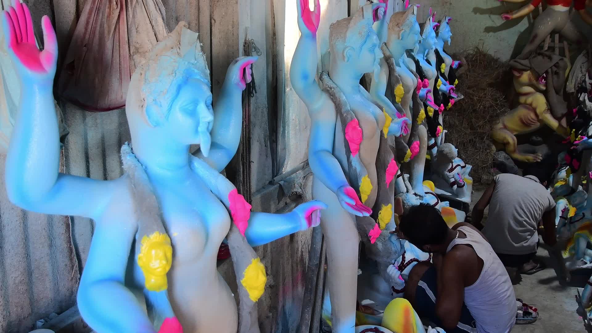 Preparation For Kali Puja in India