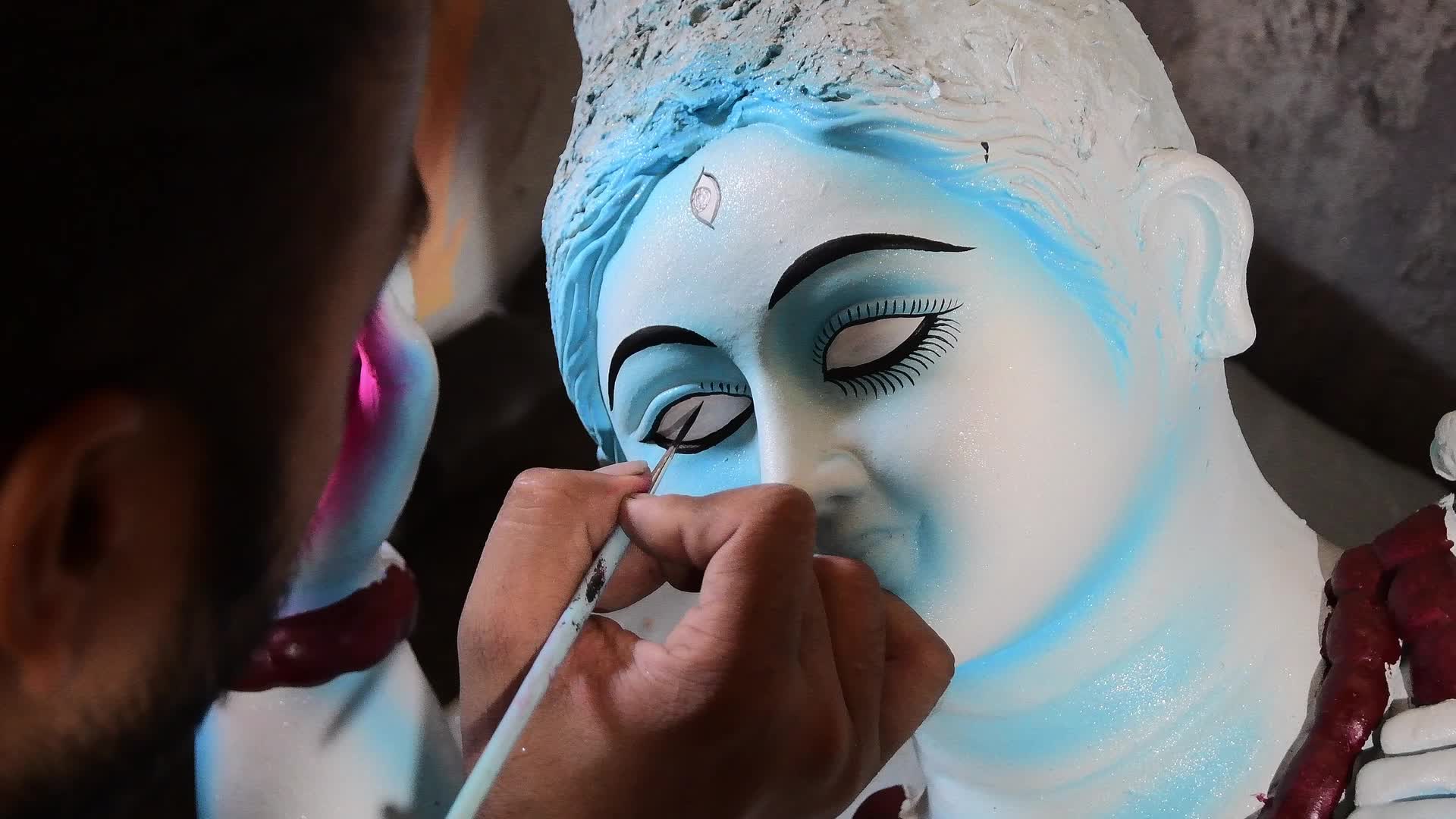 Preparation For Kali Puja in India