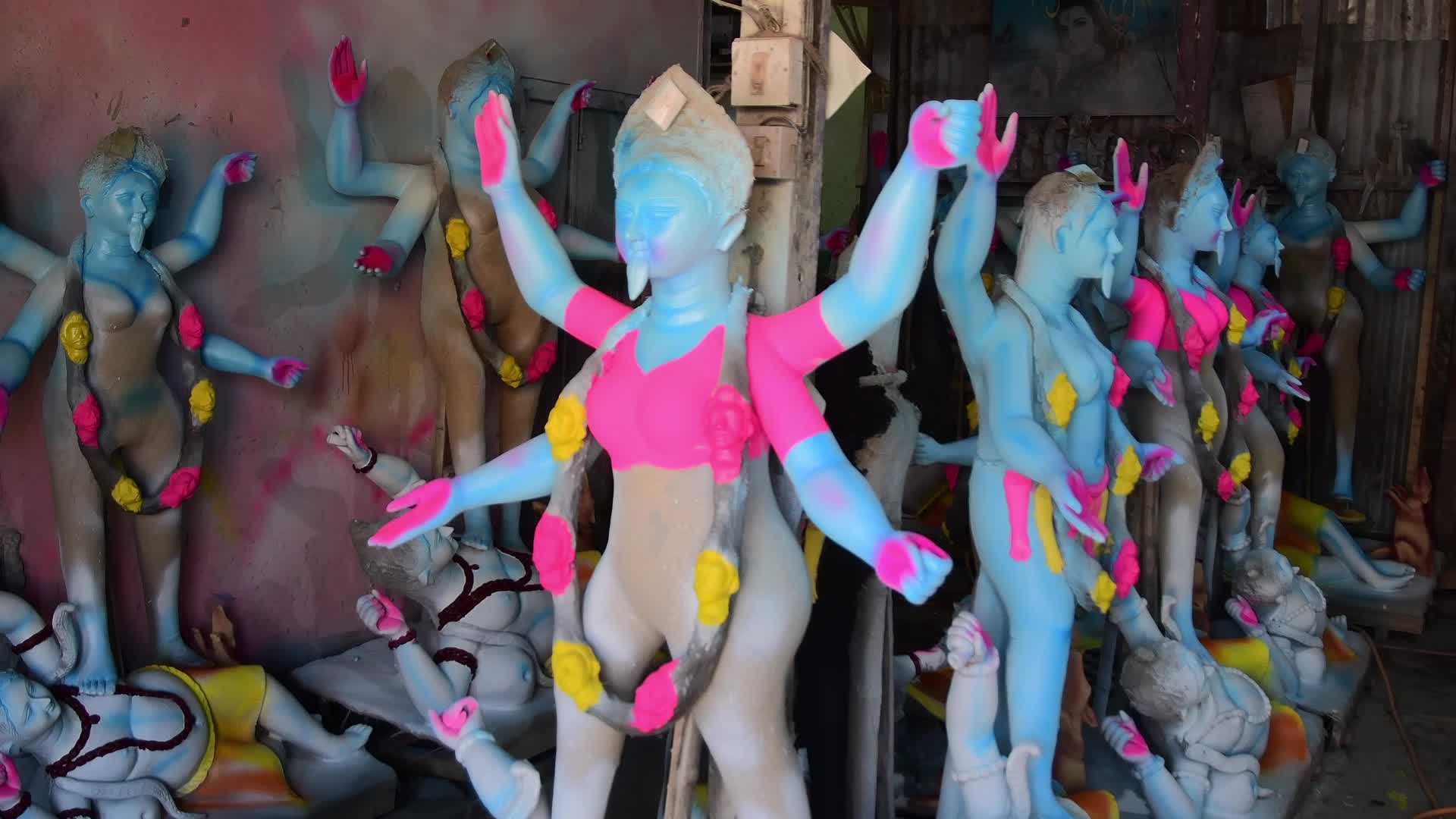 Preparation For Kali Puja in India