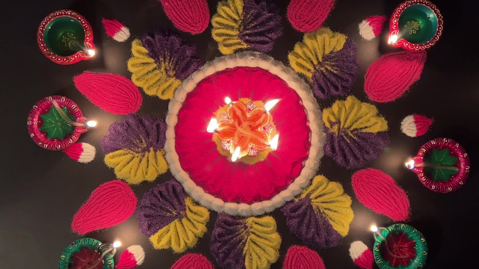 Rangoli art during the festival of Diwali