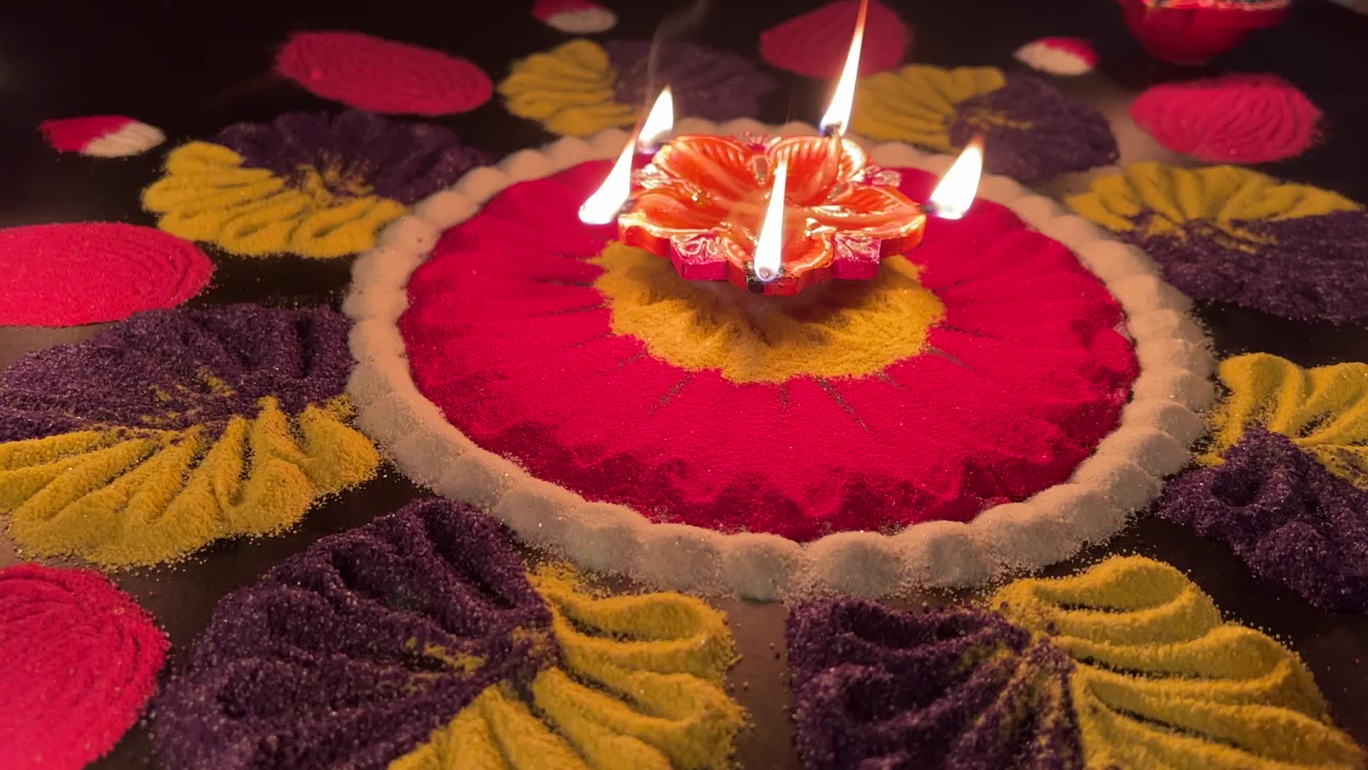 Rangoli art during the festival of Diwali