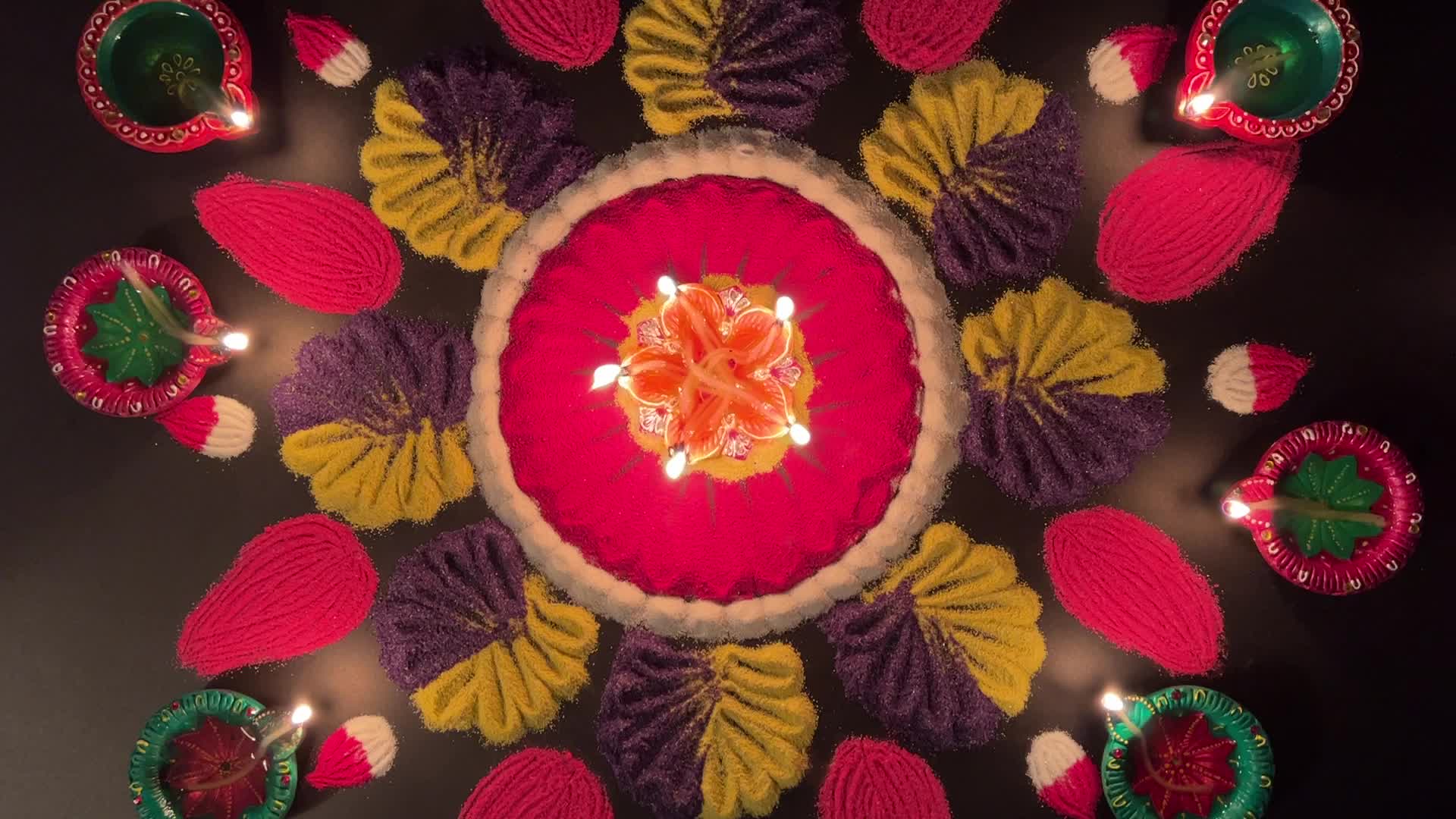Rangoli art during the festival of Diwali
