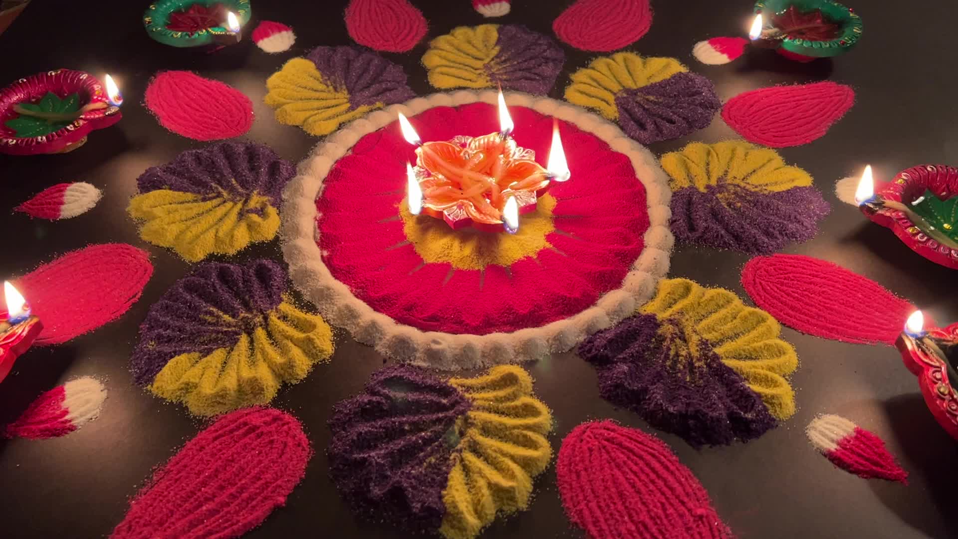 Rangoli art during the festival of Diwali