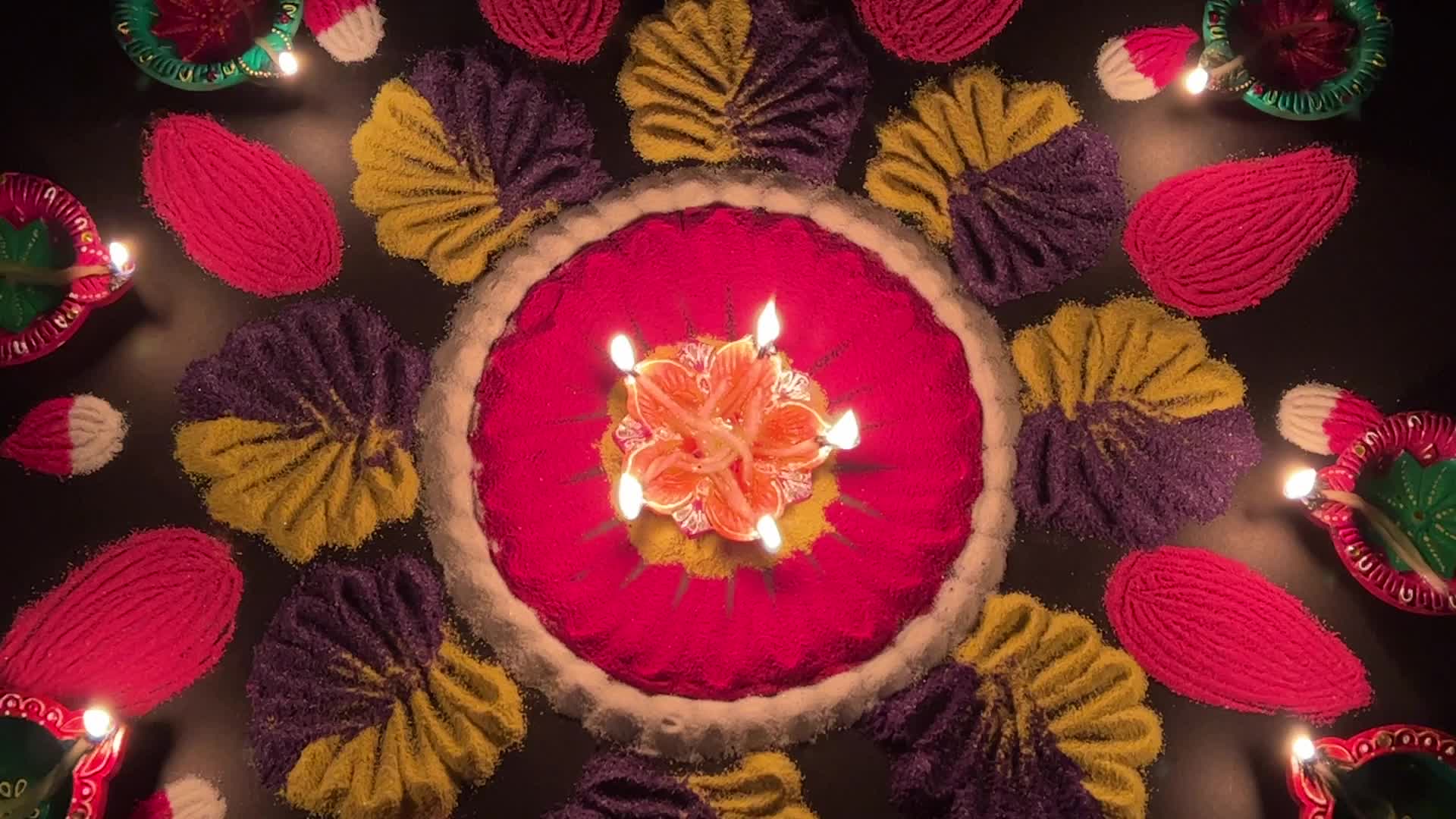 Rangoli art during the festival of Diwali