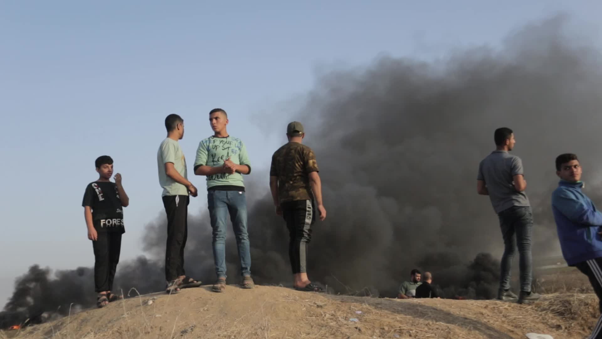 Palestinians in Gaza protest
