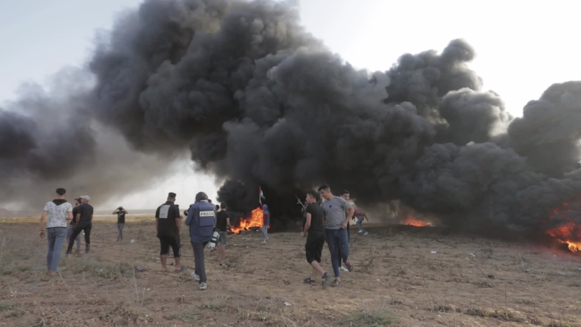 Palestinians in Gaza protest