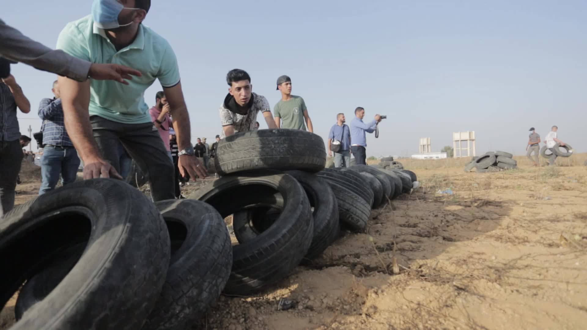 Palestinians in Gaza protest