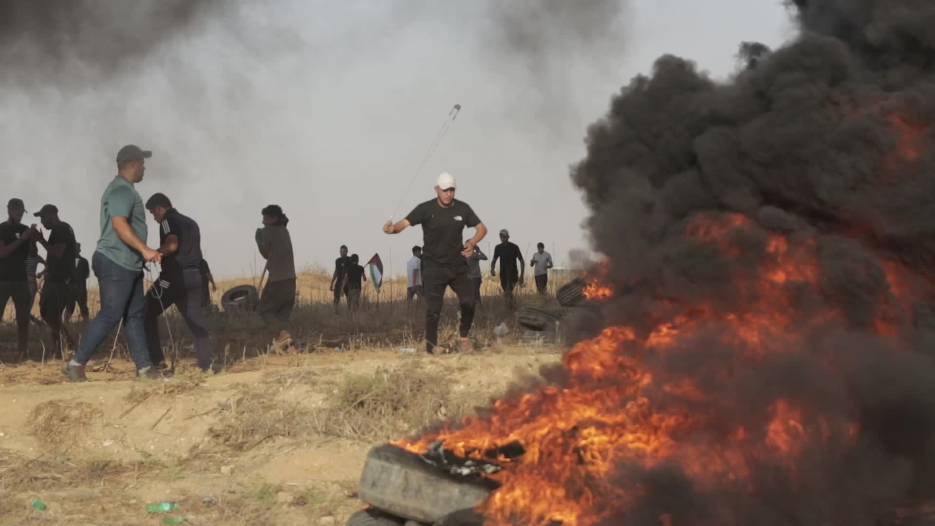 Palestinians in Gaza protest