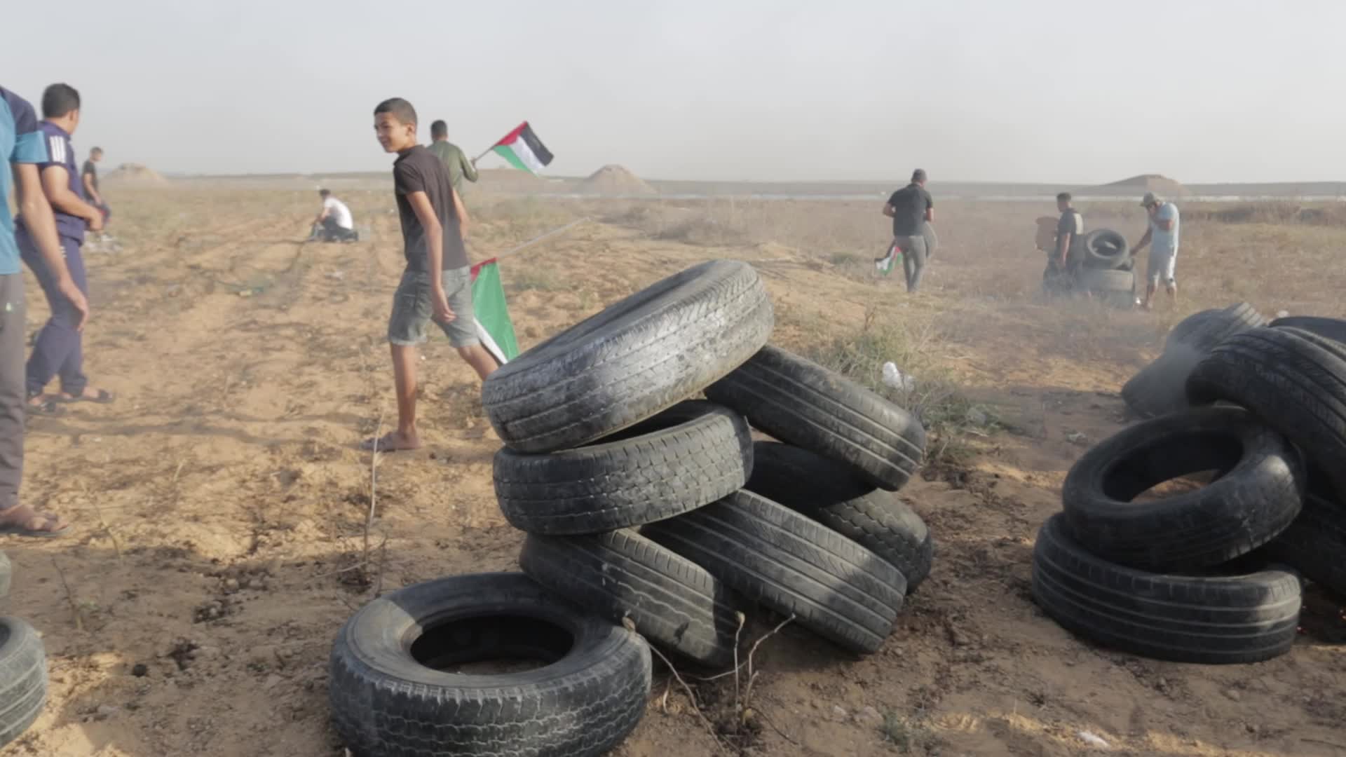 Palestinians in Gaza protest